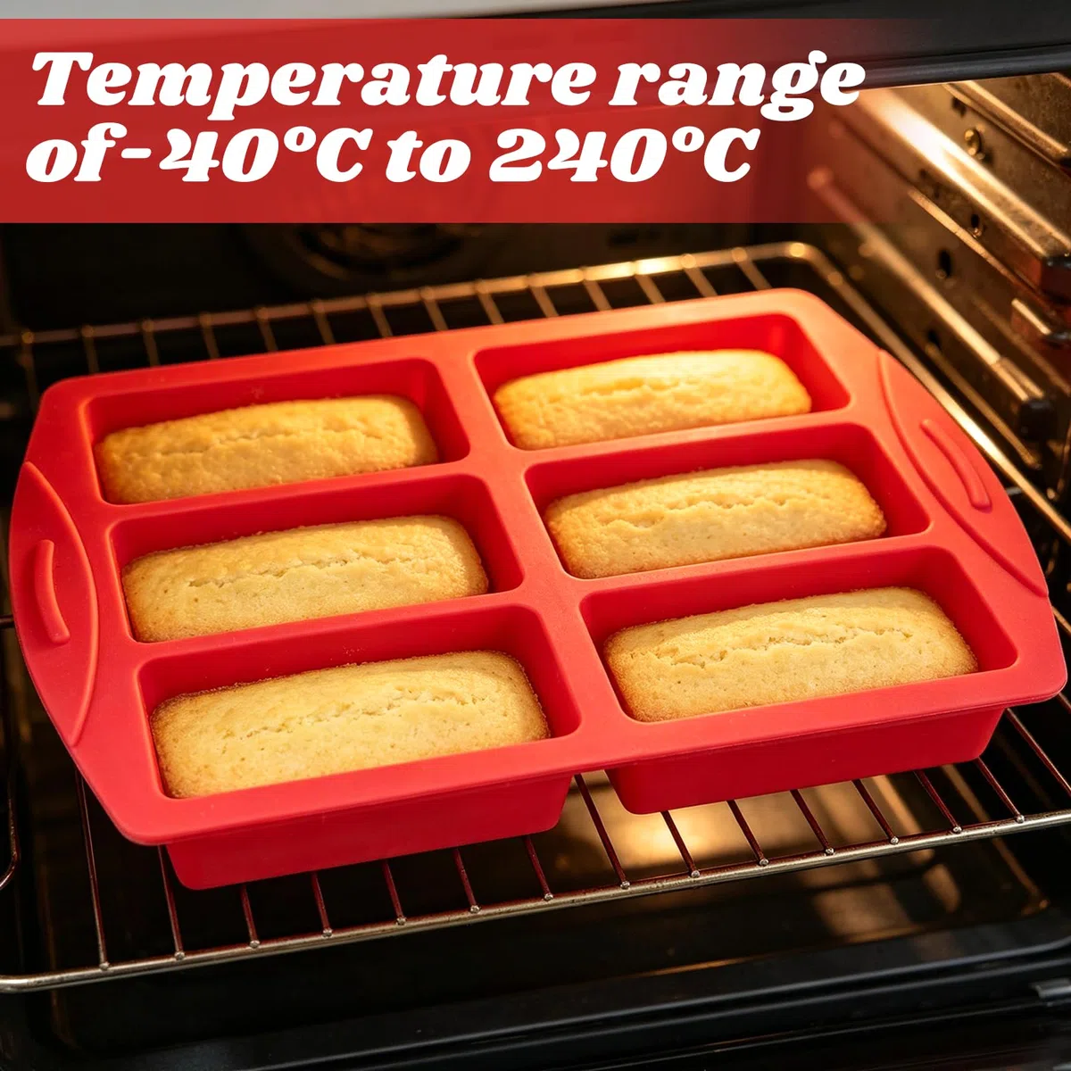 Set di 2 mini stampi in silicone per pane, toast, brownie, mais, cheesecake