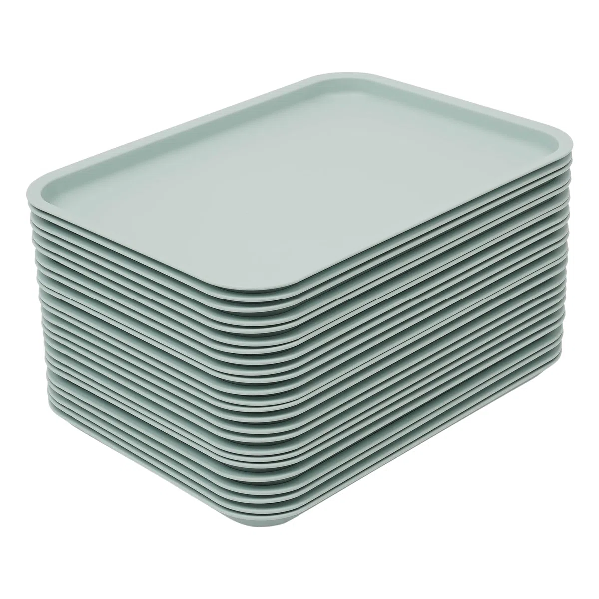 24 vassoi per fast food, in plastica, antiscivolo, rettangolari, per cucina, sala da pranzo, 36 x 27 x 2 cm (blu)