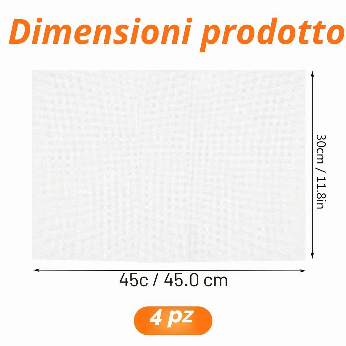 4 Pezzi Tela Aida per Punto Croce, Tessuto per Punto Croce, Panno Punto Croce 30 x 45cm, Aida Panno Punto Croce Aida Ricamo Tessuto, 14CT Bianco Tela Aida per Punto Croce, Ricamo, Cucito, DIY