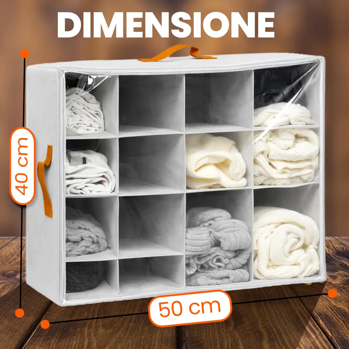 Generico Scarpiera Salvaspazio, Organizzatore Scarpe con Coperchio Trasparente, Porta Scarpe Pieghevole 50x40x30 cm in Tessuto e PVC