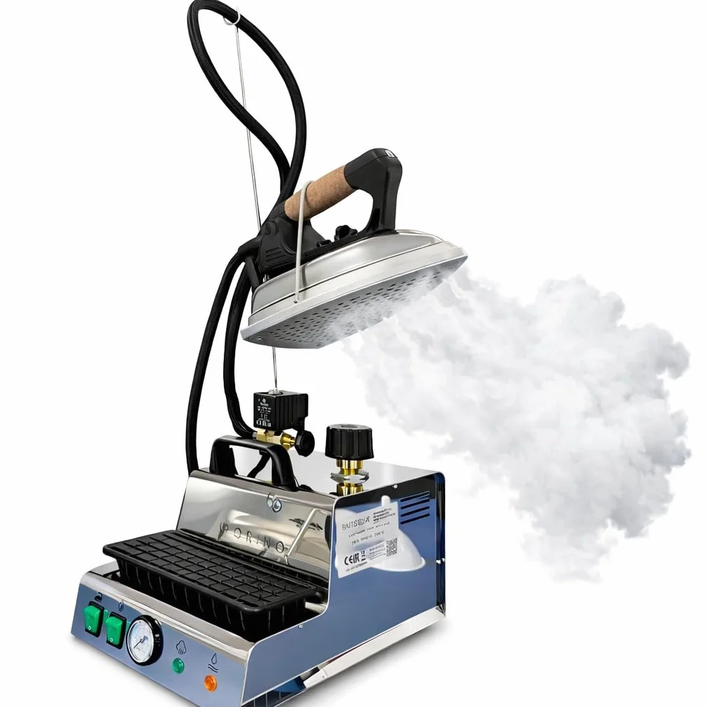 BATTISTELLA Vaporino Maxi Inox PRO Ferro da Stiro a Vapore con Caldaia 2,3L in Acciaio Inox – Ferro da Stiro, Professionale Made in Italy con Piastra a Vapore e Suola in Teflon Anti Lucido