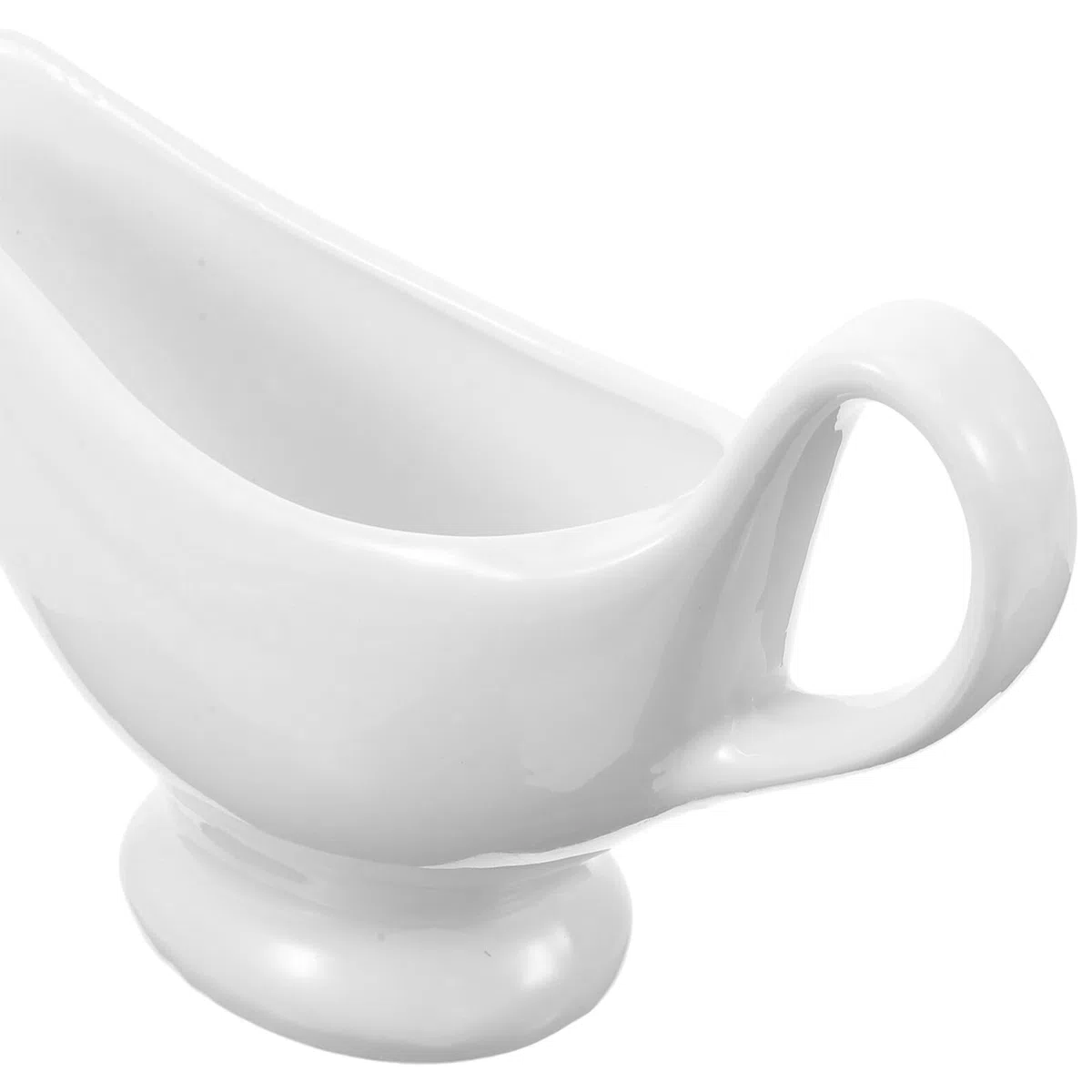 Angoily Salsiera Ceramica con Mestolo Profondo da 175ml, Beccuccio Speciale per Versare Facilmente Senza Fuoriuscite, per caffè Latte e Pranzi di Lavoro