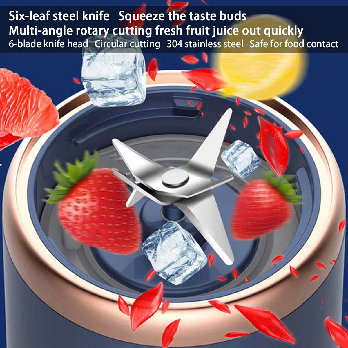 Mini Frullatore Per Smoothies Elettrico, Mixer smoothies Maker Spremiagrumi Portatile 380 Ml, Con 6 Coltelli In Acciaio Inox, Con Bicchiere Di Miscelazione USB Per Frullati E Succhi Di Frutta