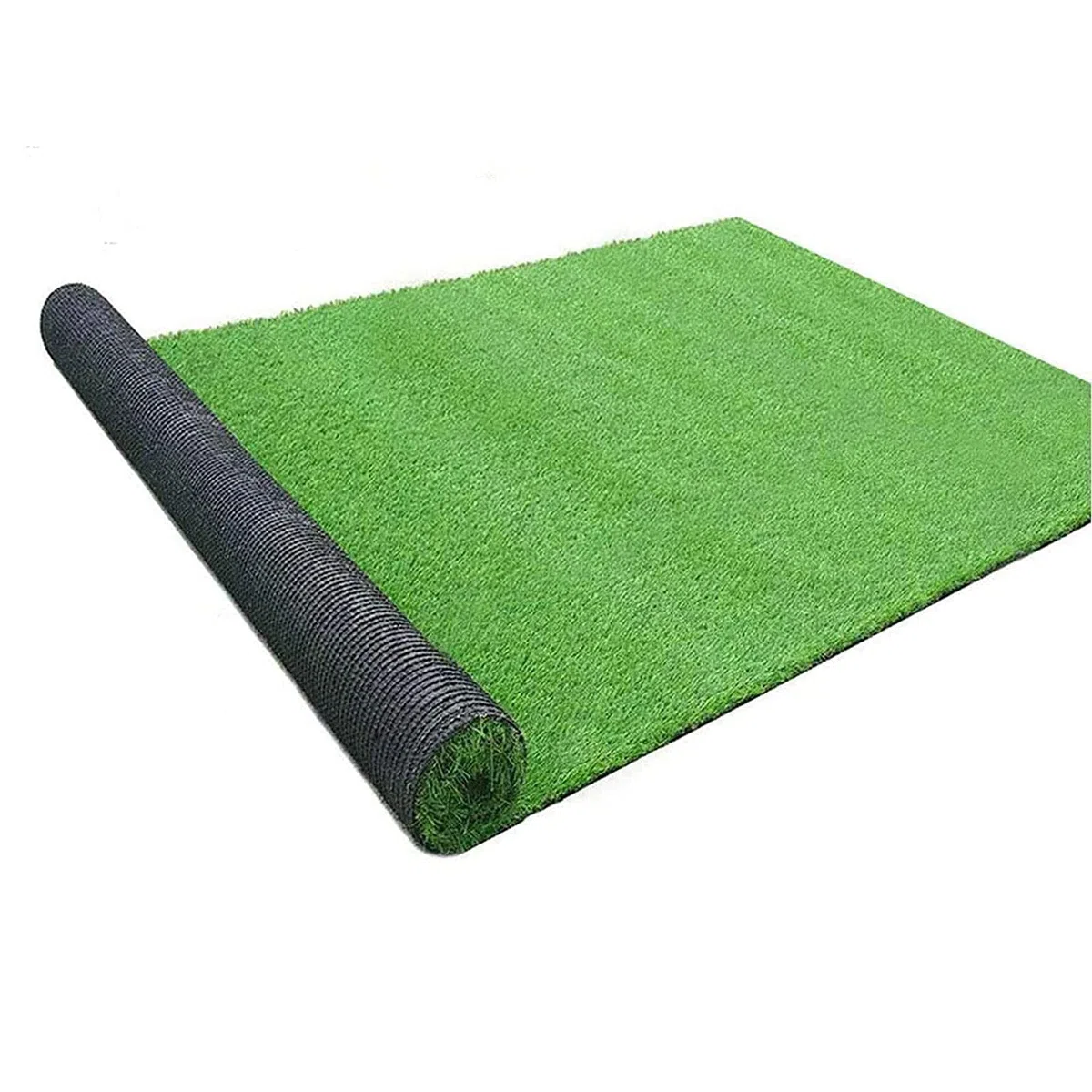 Erba artificiale 1 x 3 m/2 x 3 m, rotolo di erba artificiale non sbiadisce, tappeto erboso finto per esterni, tappeto erboso verde scuro con fori di drenaggio, erba finta ad alta densità per cortile,