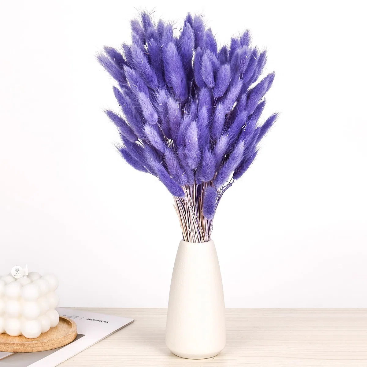 Pampas Decorative Fiori Secchi - 120 Pezzi Bouquet di Pampas Grass Essiccato 30CM Decorazione di Pampas Grass Naturale Fiori Secchi Decorativi per Vaso Matrimoni Feste Decorazioni Boho (Viola)