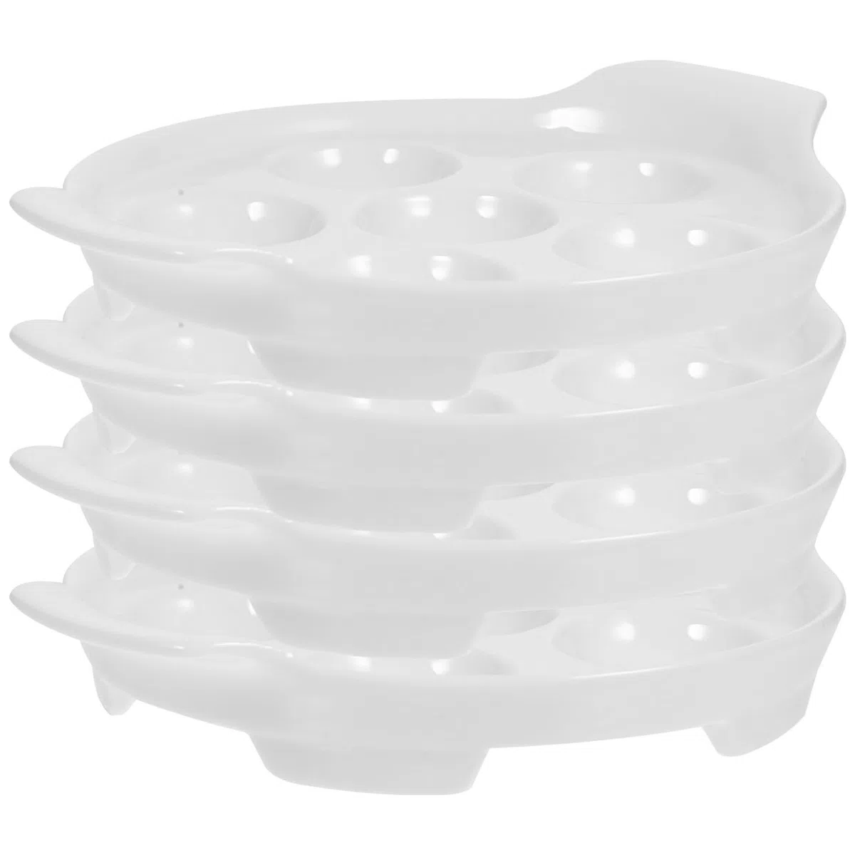 Homoyoyo 4 pezzi Piatti Ceramica per Lumache Teglia da Forno Multi-slot Resistente Alte Temperature per Escargot e Frutti di Mare per Famiglie e Ristoranti