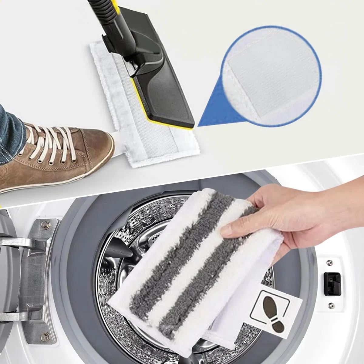 10 Pezzi Accessori per Pulitore a Vapore Kärcher Easyfix SC2 SC3 SC4 SC5 SV7, Set di Panni in Microfibra, 4 Teli in Microfibra + 2 Panni Abrasivi + 4 Panni per Ugelli Manuali Microfibe