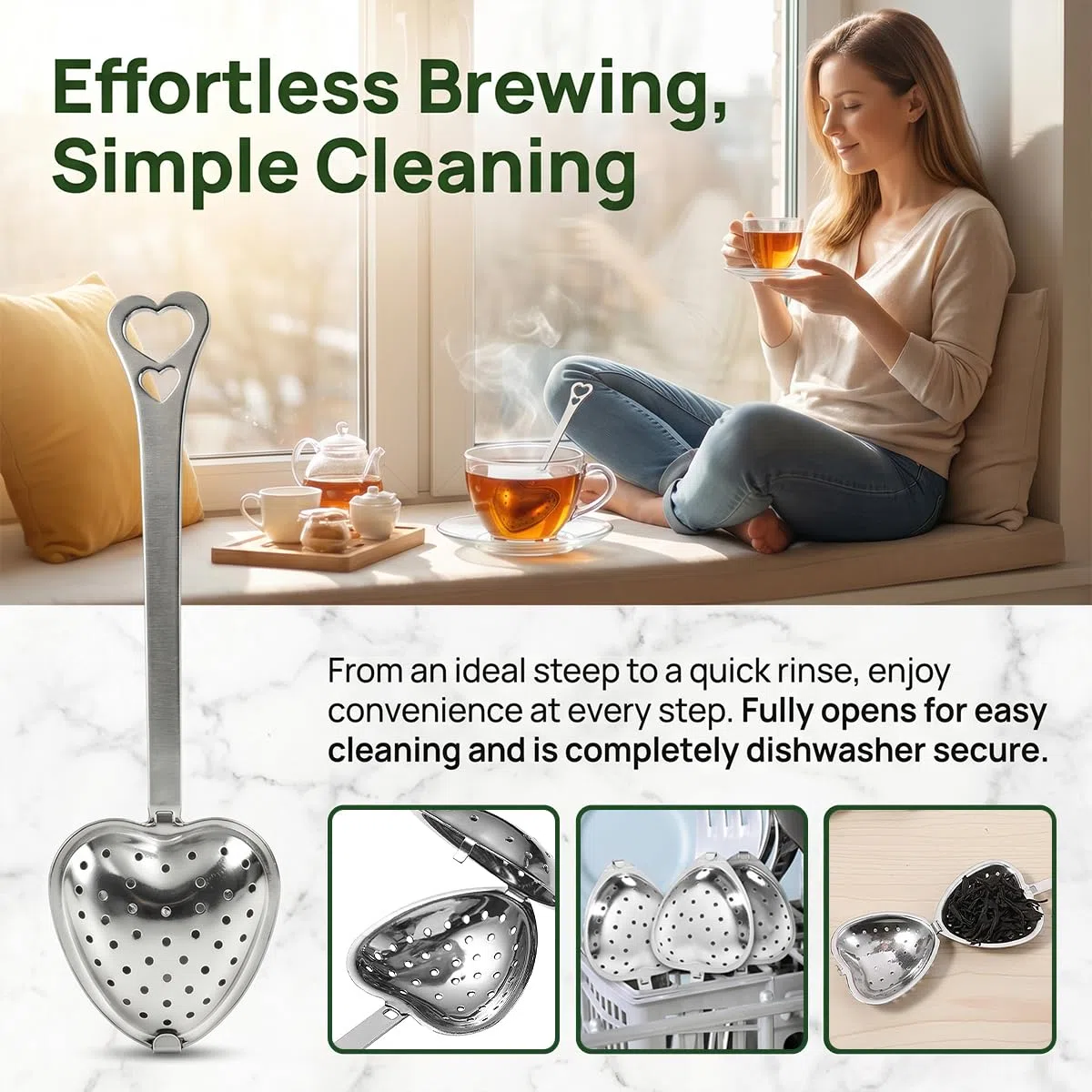 12 Pezzi Infusore per Tisane, Filtro Tè con Manico Colino Infusore Per Tè A Forma di Cuore in Acciaio Inox Infusore per Tè Infusore tè Colino Tisane Filtro Te Infusione per Spezie,Erbe