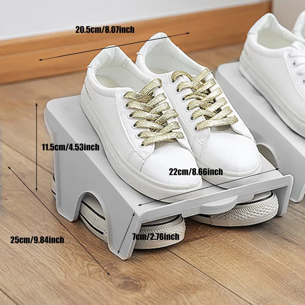 Organizer per Fessure per Scarpe, 4 Pezzi Scarpes Antiscivolo Salvaspazio per Armadio, Organizzatori di Slot per Scarpes, Sistemi di Stoccaggio di Scarpe, Compatibile con la Casa