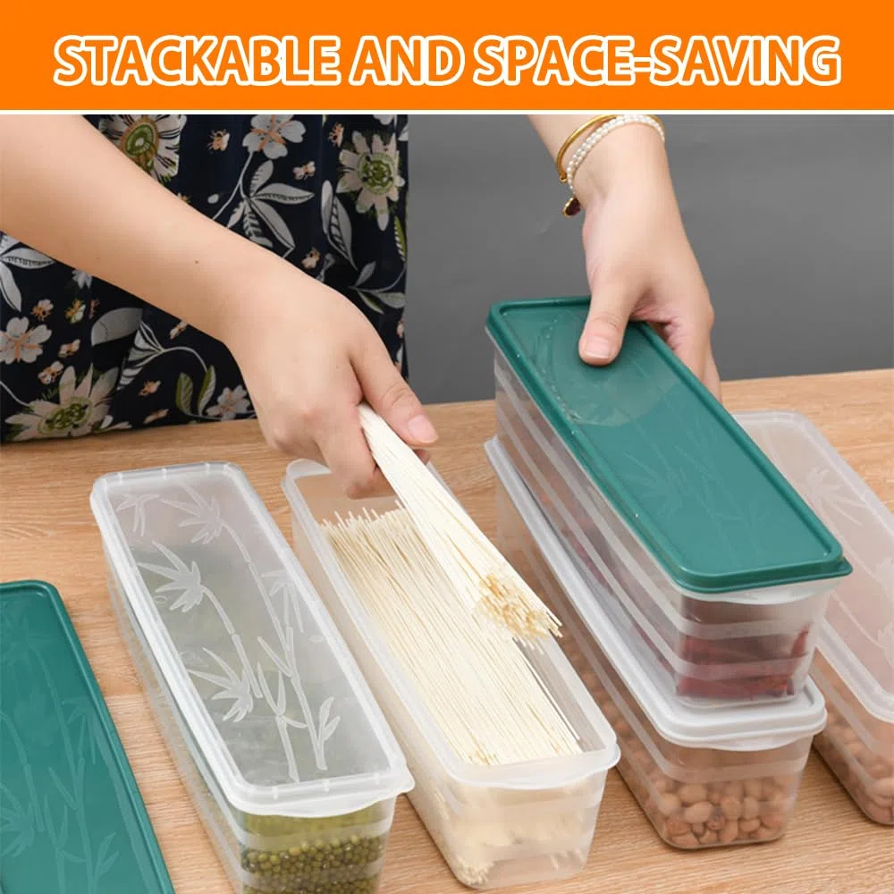 3 Pezzi Contenitori per Pasta Plastica Conservazione per Spaghetti Contenitori Ermetici per Alimenti Plastica Scatola per Spaghetti per Cereali, Pasta (3 Colori)