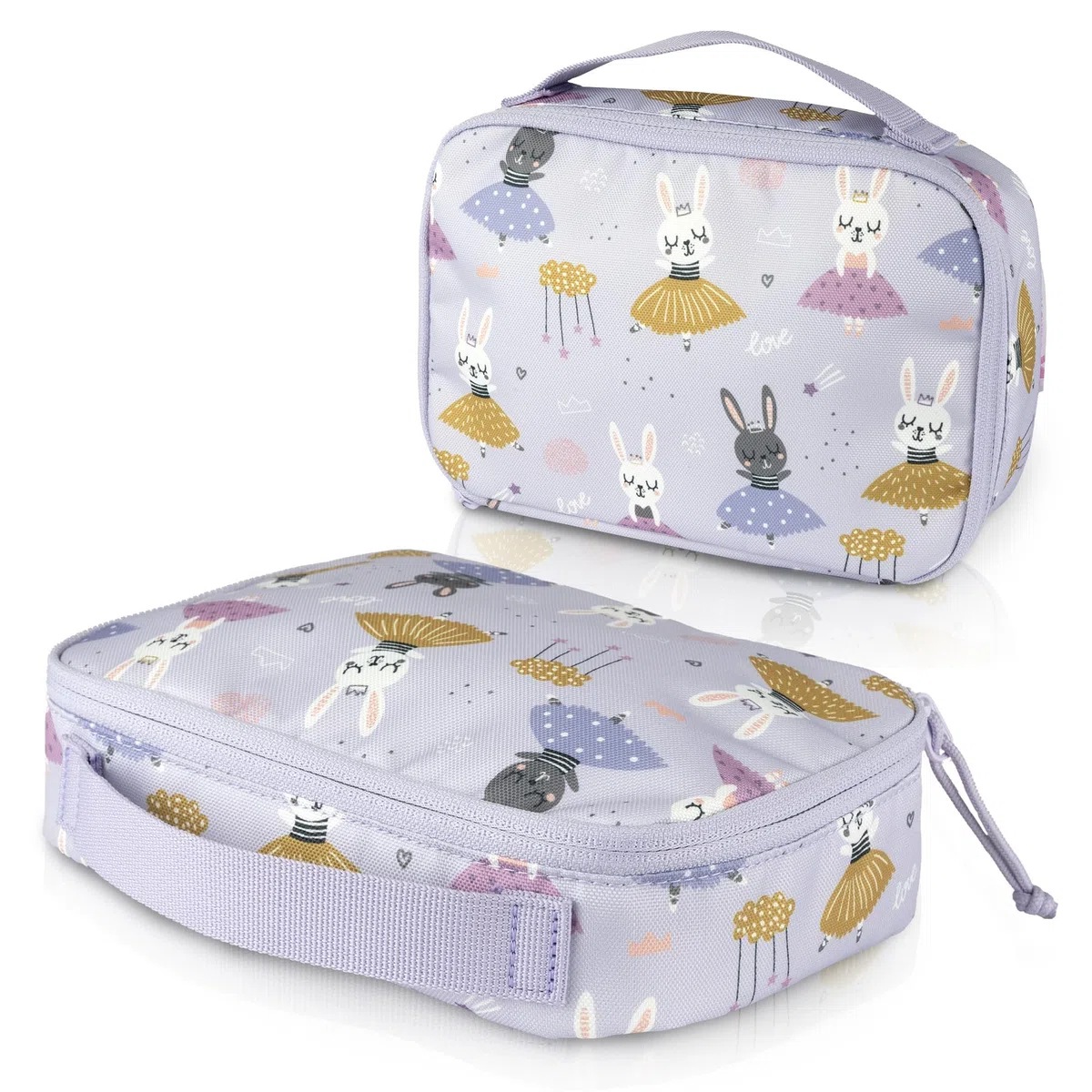 Borsa Termica Bambini, Borsa per il Pranzo, Mini Borsa Isolata per Cosmetici, Medicine, Snack - Sostenibile (Lilla - Ballerina, 21,5 x 14,5 x 6,5 cm)