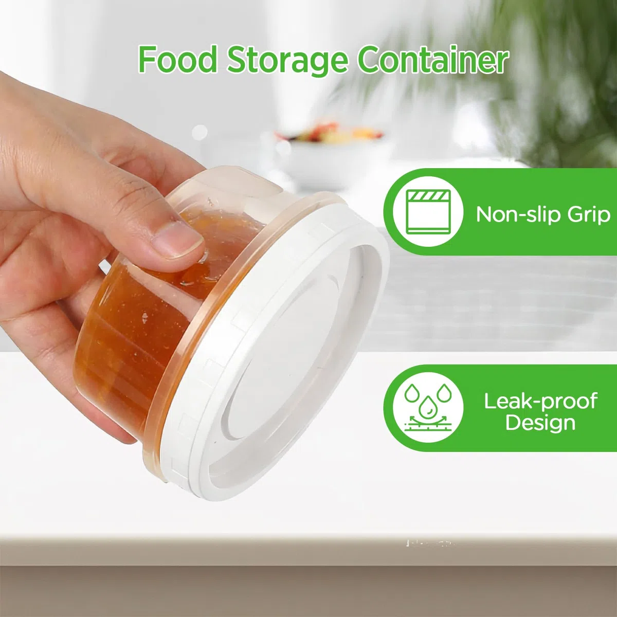 VINATO 18 Pcs Contenitori per Alimenti, 300ML Contenitori per Freezer Contenitore Ermetico per Alimenti Barattolini Plastica Piccoli con Tappo, Lavabili in Lavastoviglie, Adatti a Microonde e Freezer
