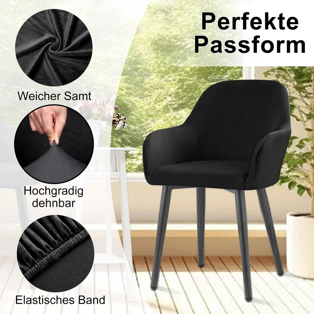 Alishomtll Coprisedia in velluto elasticizzato 1 set Coprisedia universale per poltrone Coprisedia con braccioli Rimovibile e lavabile per sedie da pranzo, cucina, sala da pranzo, banchetto