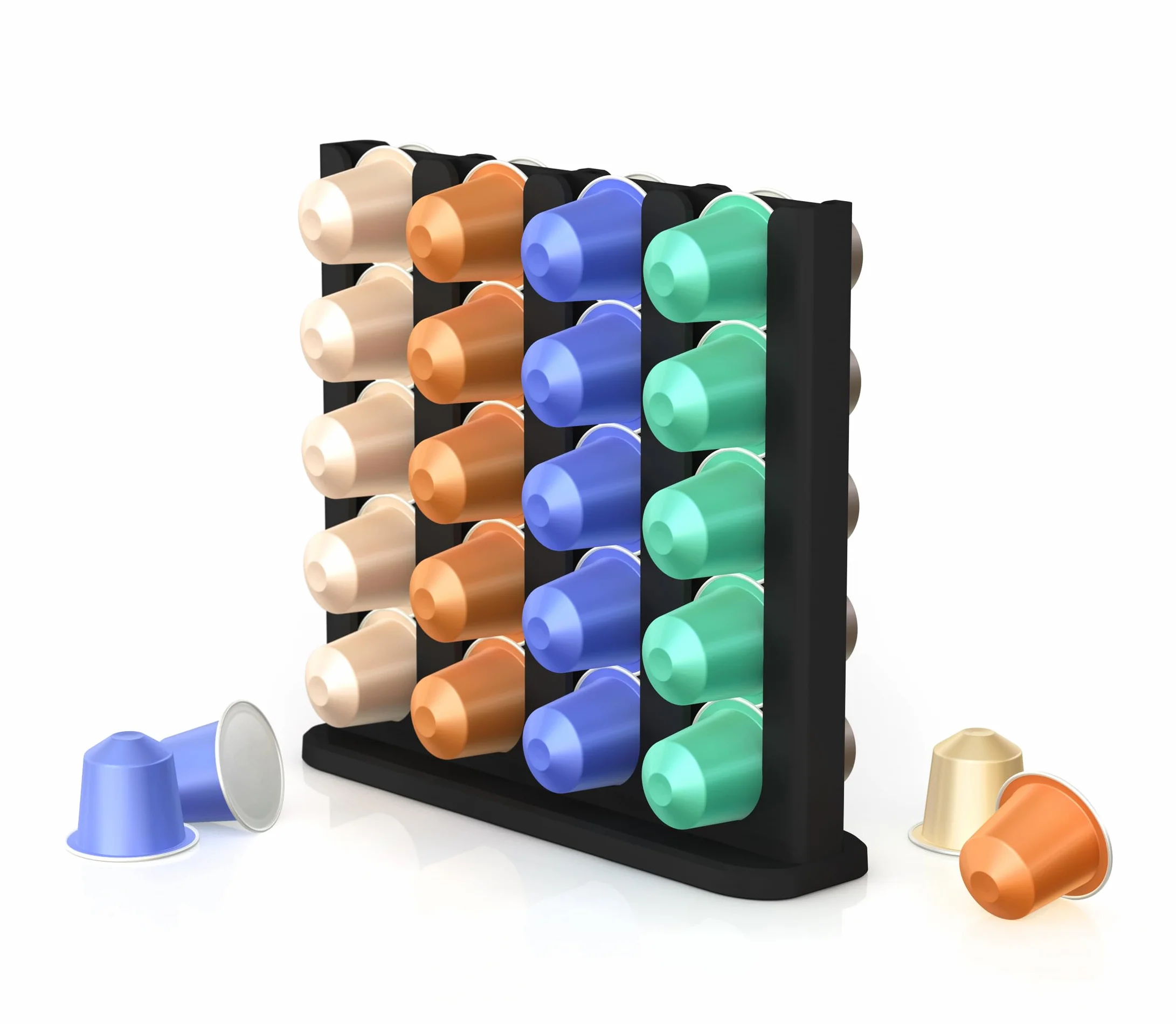 NewGround Designs Portacapsule per Nespresso (40 capsule) - Dispenser di capsule, supporto per capsule, supporto per capsule