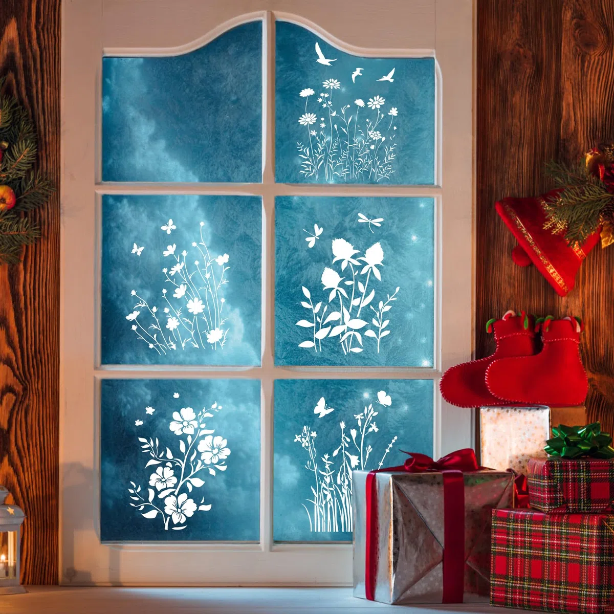 5pz Stencil Fiori Selvatici Grandi, Stencil Riutilizzabili di Foglie e Floreali Modelli Disegno Farfalle di Piante Vivaci per Dipingere su Tela Legno Artigianale Parete Fai Da Te (Stile A)