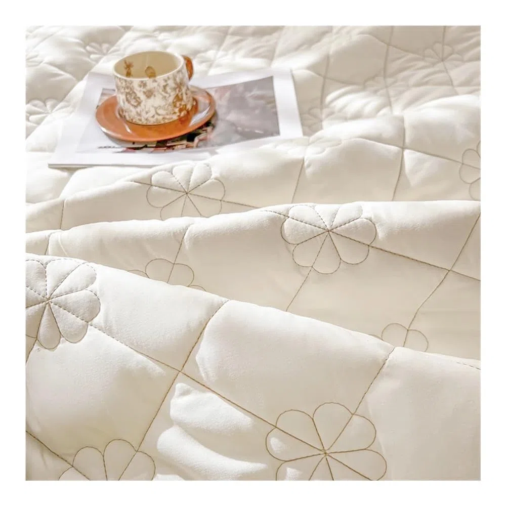 Gonna letto trapuntata con volant, copriletto matrimoniale, copriletto king size, lenzuola per materasso (senza federe) (Tianlan, King 180x200cm 1pz)