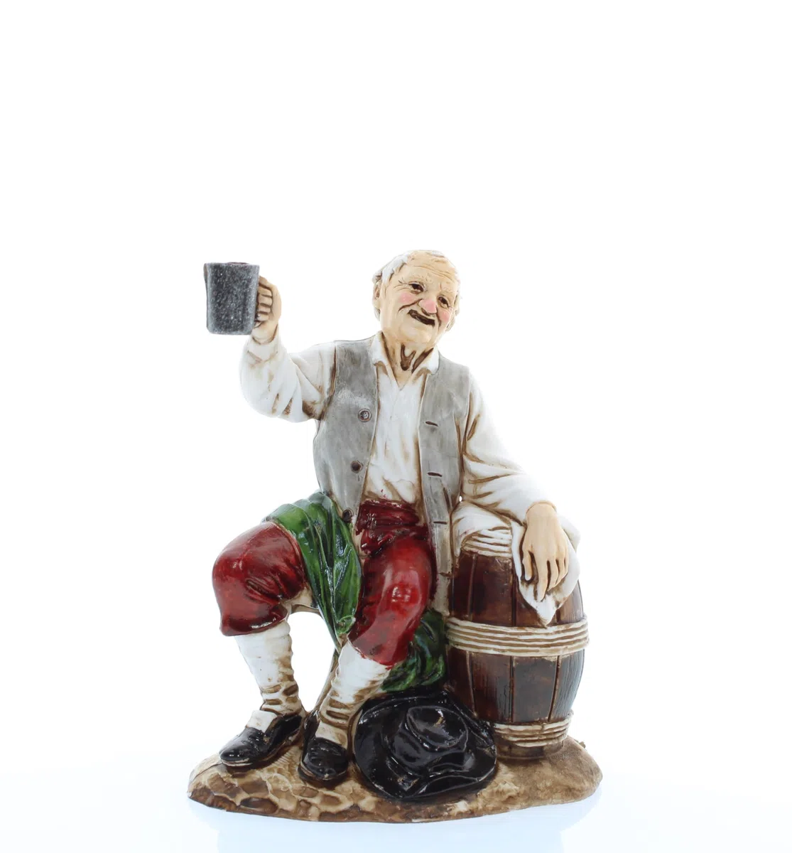 Moranduzzo Uomo che beve per Presepe da Cm 12 Scala 1:15 -Statuine Presepe Indistruttibili - Stile 700', Pittura Rifinita a Mano, Prodotto Ufficiale, Made in Italy, Scultore M. Landi
