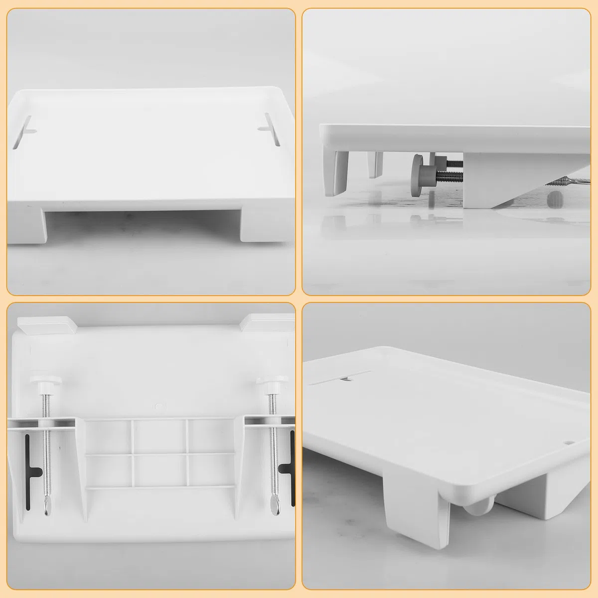 Mensola da comodino: comodino, ripiano pieghevole a clip, per camera da letto, per camera da letto, vassoio con passacavi, 32 x 23,3 x 5,3 cm