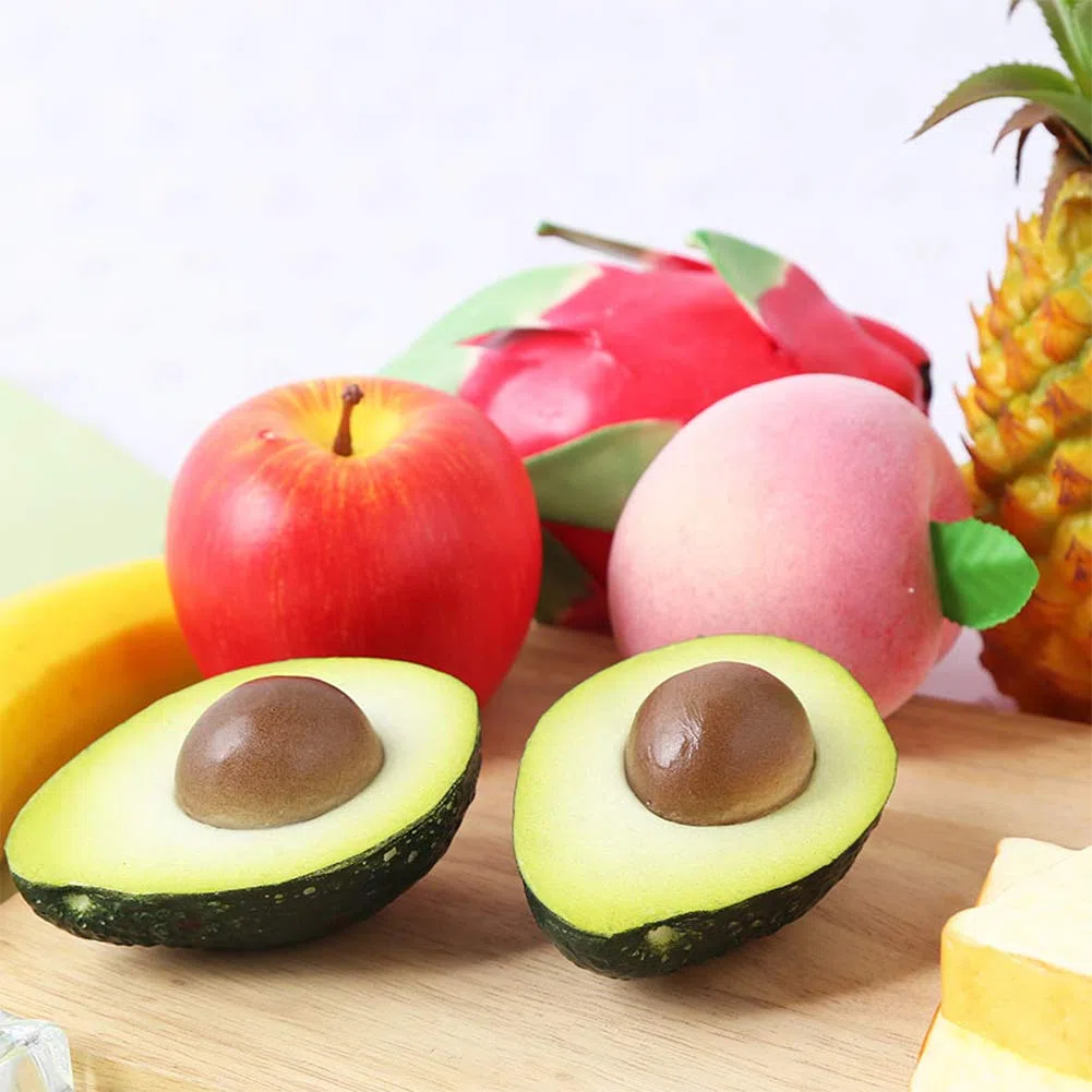 Avocado artificiale, decorazione realistica, in plastica, per frutta, verdura, casa, feste, festival, 3 pezzi