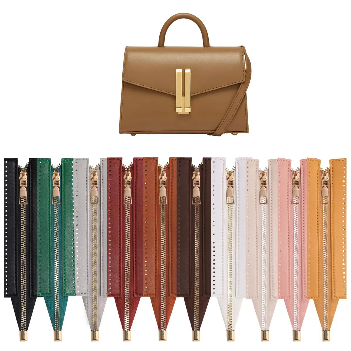 10 cerniere in pelle per uncinetto, in pelle PU, con foro, cerniera con fori per uncinetto, per fai da te, portafogli, cucito, progetti artigianali, 10 colori