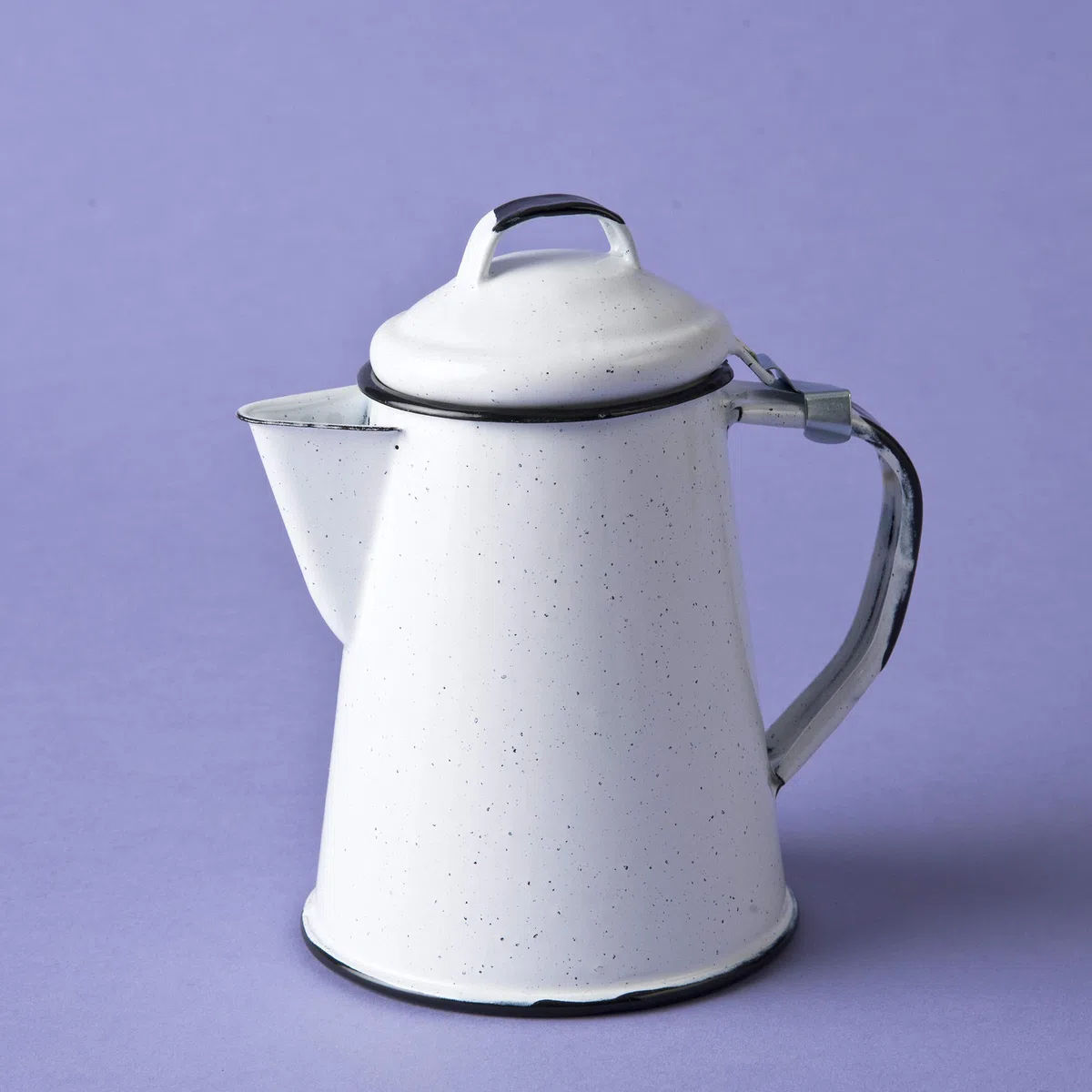 CINSA-315599 - Teiera in acciaio smaltato, 2 tazze, colore: Bianco