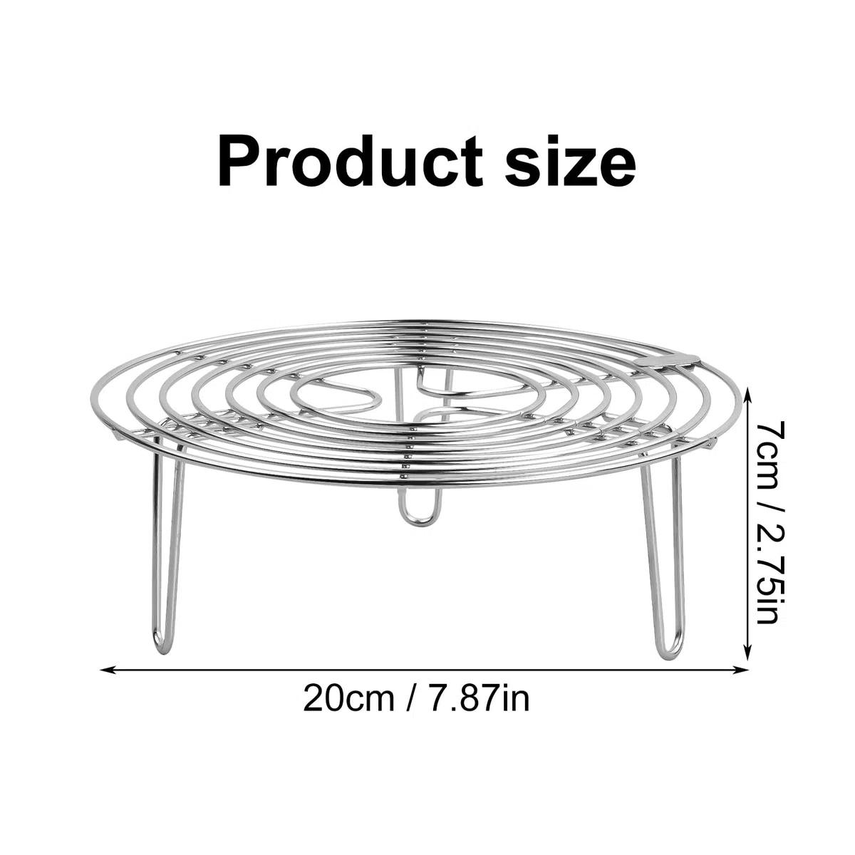 Griglia di Cottura in Acciaio Inox Griglia di Raffreddamento, Cremagliera del Vapore della Cucina Supporto per Cottura a Vapore Porta Uova Cottura (20 * 7cm)