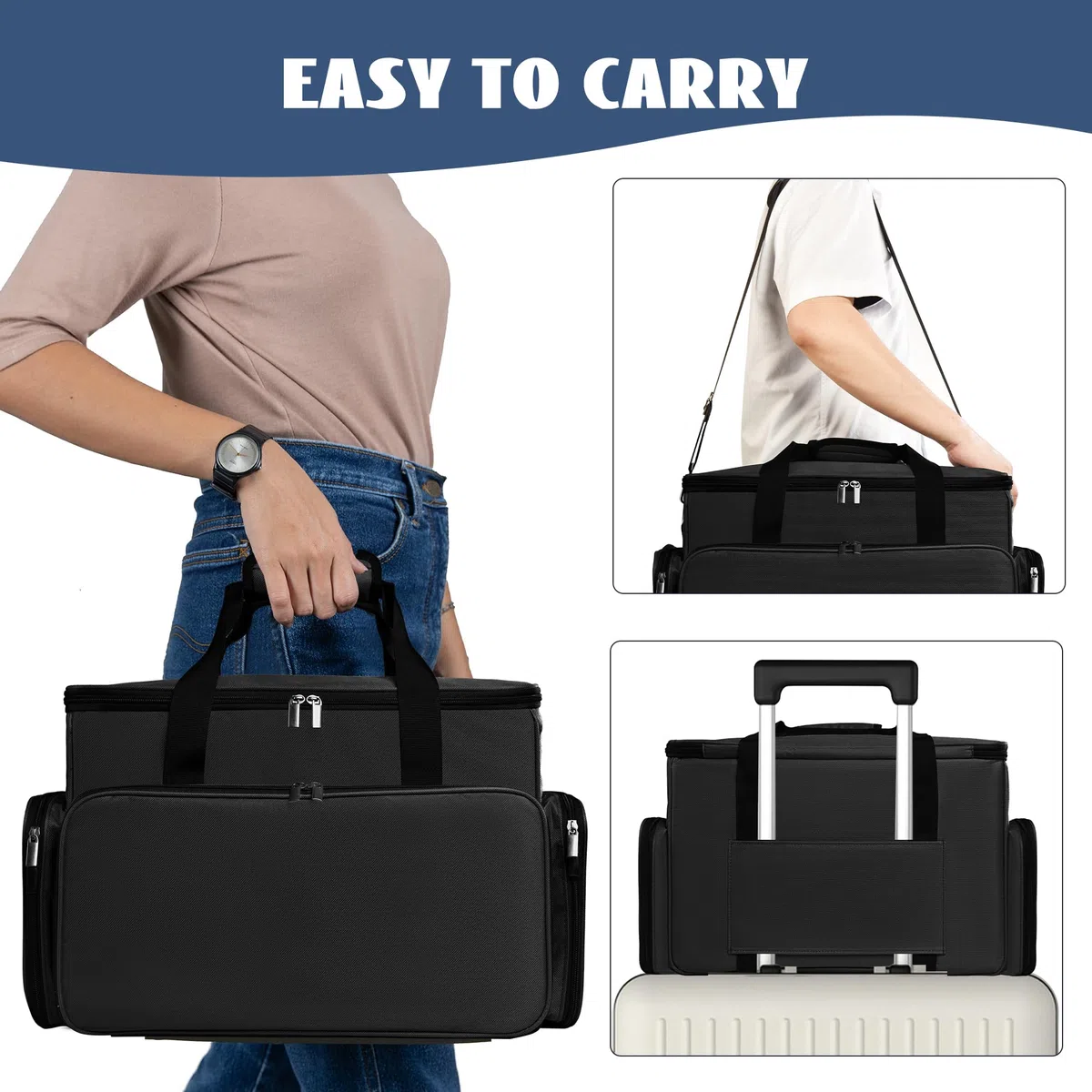 Borsa Per Macchina Da Cucire, Borse Da Trasporto Macchine Da Cucire, Custodia Per Macchina Da Cucire, Copri Macchina Per Cucire Per Accessori Per Cucire, Nero
