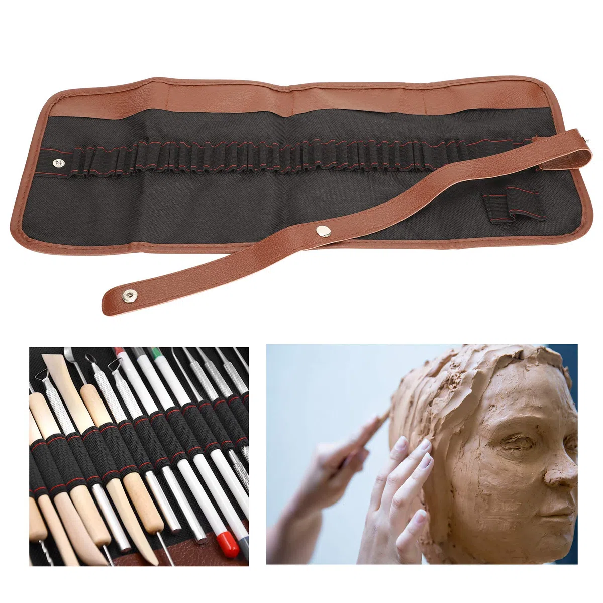 Qqmora Pennelli per Pittura in Tessuto Ox Nero Impermeabile Scatola per Strumenti