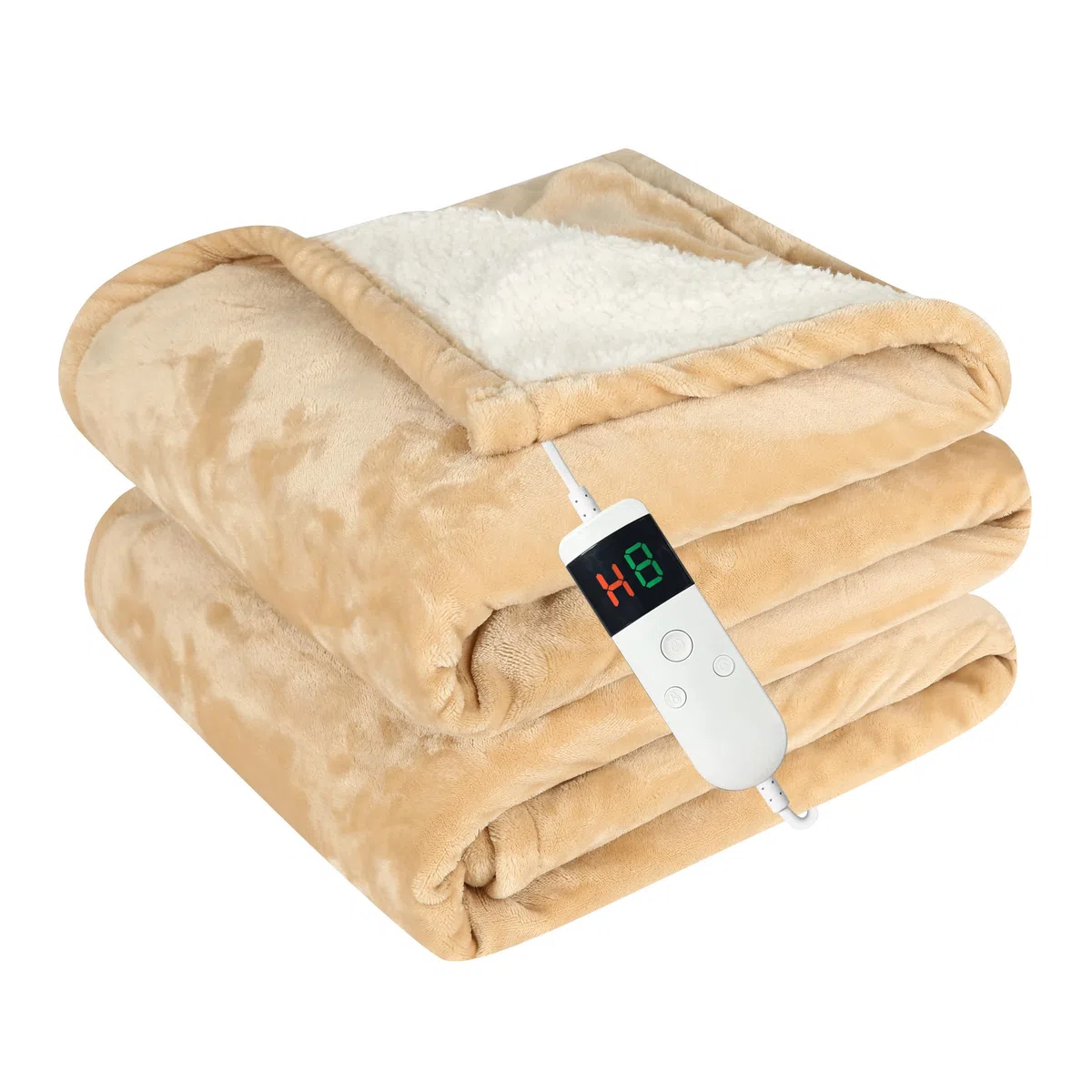 Coperta elettrica con spegnimento automatico, 150 x 180 cm, 10 livelli di riscaldamento, 8 ore, timer autooff, protezione da surriscaldamento, coperta in flanella, lavabile in lavatrice