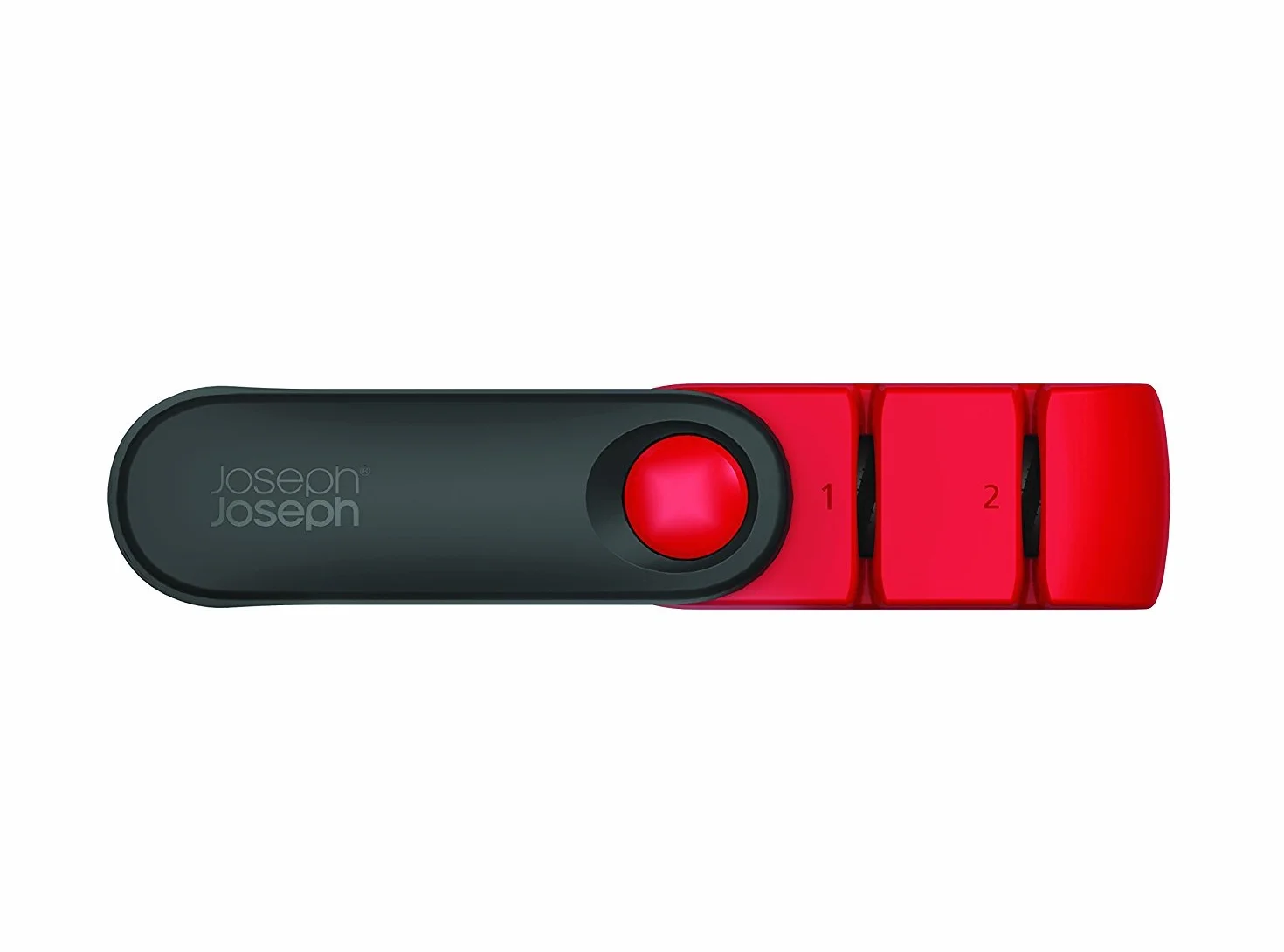 Joseph Joseph Rota Affilacoltelli Manuale Pieghevole, per coltelli da cucina, base antiscivolo, Rosso