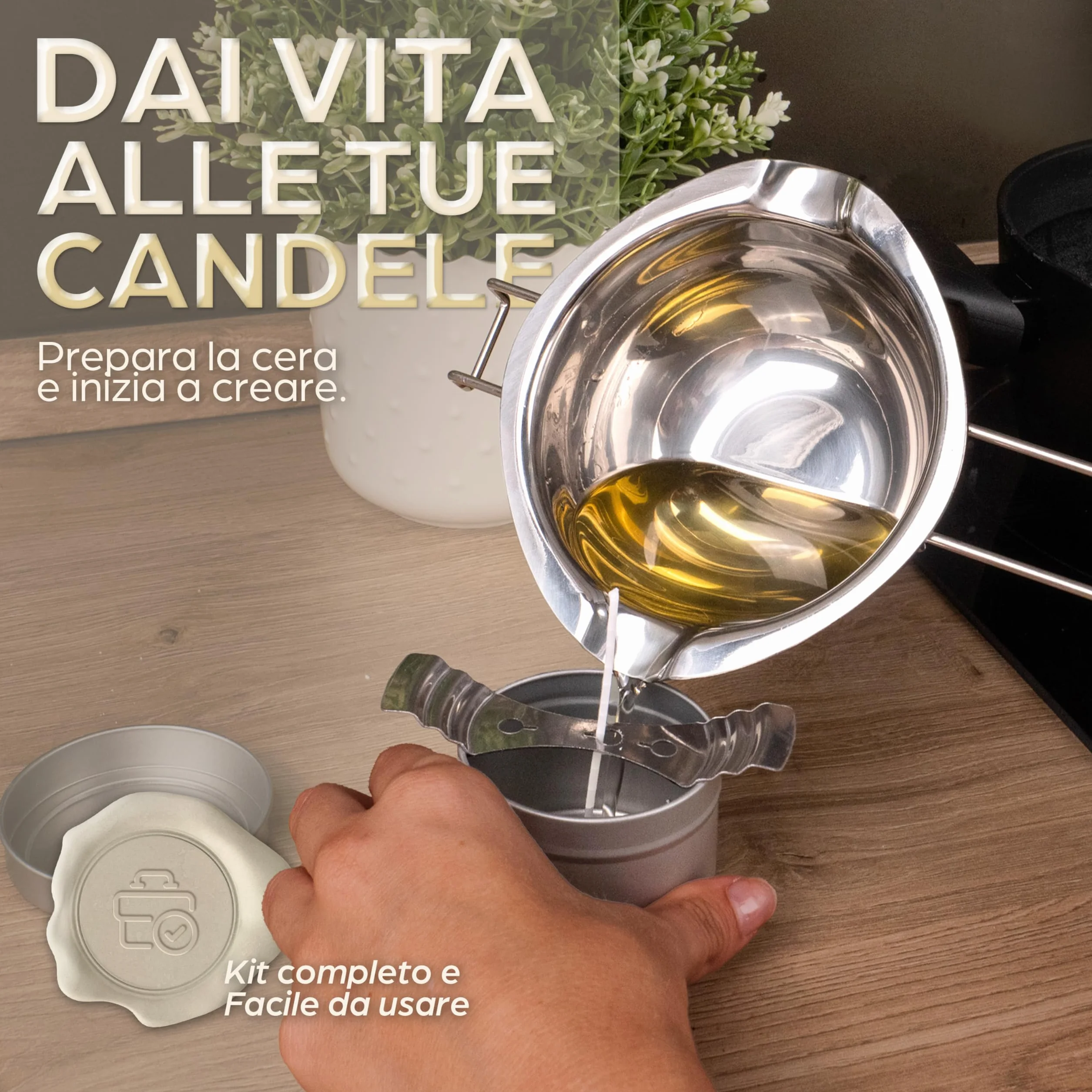 Generico Kit Candele Fai da Te Completo – Set per Creare Candele Artigianali con Cera e Accessori