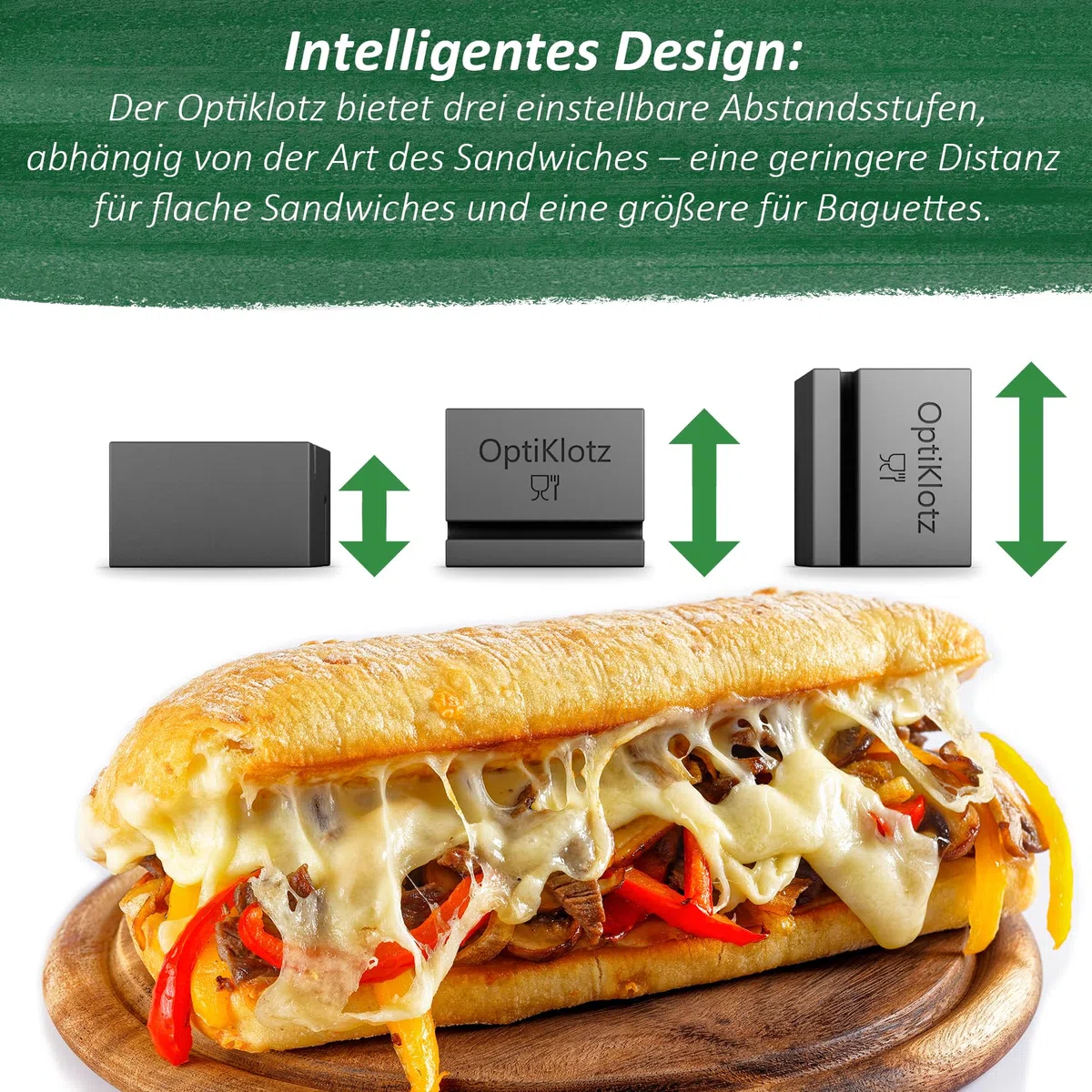 OptiKlotz - L'originale, distanziatore in silicone alimentare compatibile con Tefal Optigrill, Optigrill XL, accessori, impedisce la frantumazione di cibo grigliato