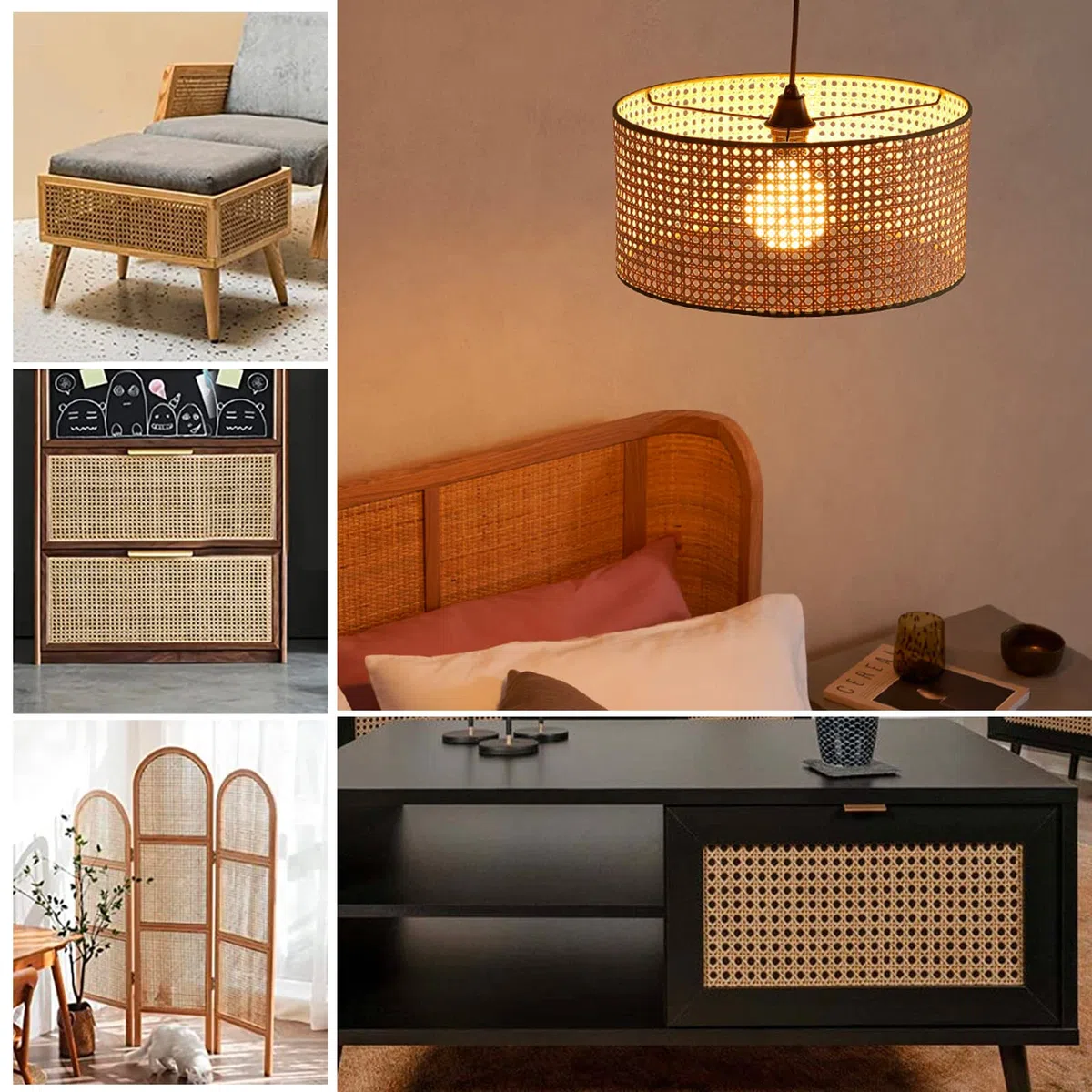 BETESSIN Rattan Rotolo Fettuccia Rattan Intrecciato 1m x 35cm in PE Intreccio Viennese Foglio Rattan per Riparazione di Sedie Decorazione Mobili Artigianato Fai da Te