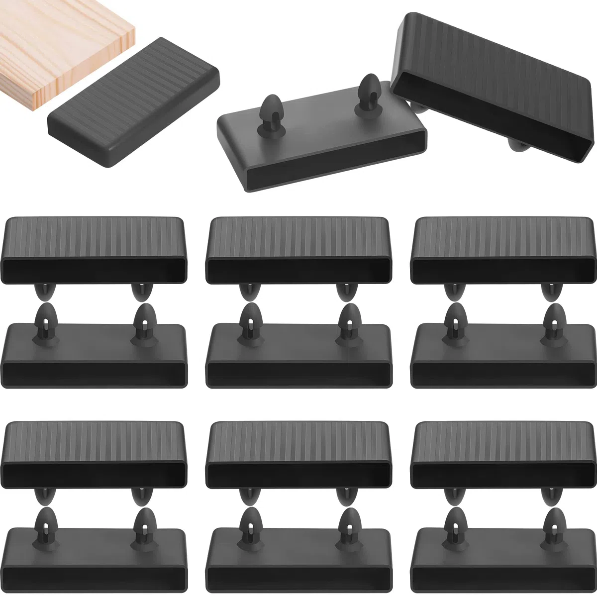 Queekay 16 Parti Ricambio per Letto Piattaforma di Sostituzione delle Doghe Parti Struttura in Plastica Kit Lamelle per Tappi Letto Matrimoniale, 65 mm/ 2,56 Pollici