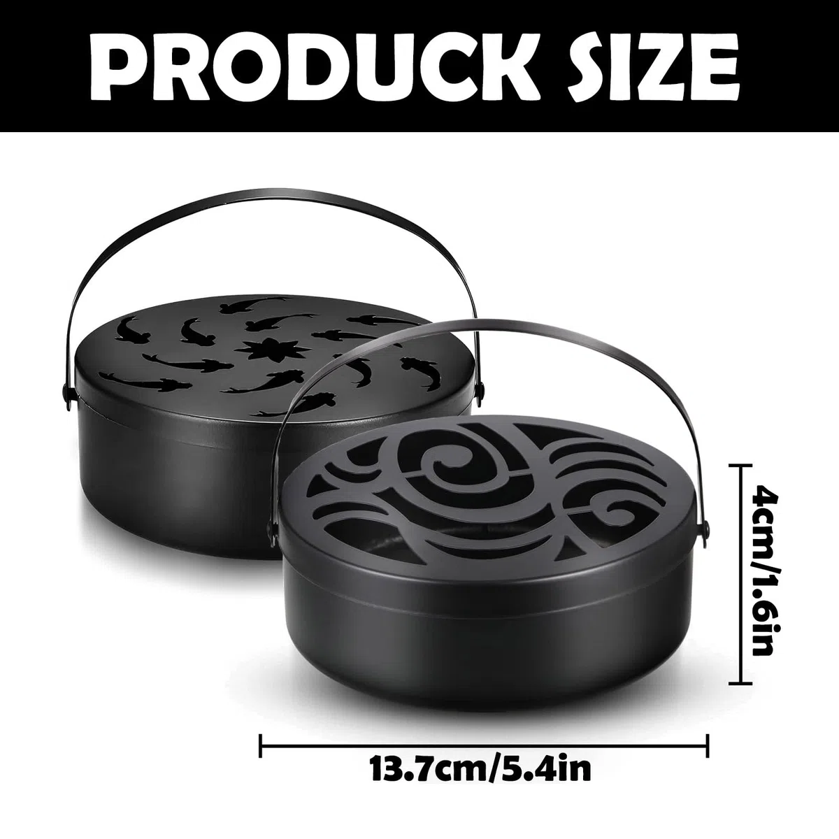 2 Pcs Supporto per Bobine di Zanzara, Portabobine in Acciaio Inox, Portabobine d'Incenso con Coperchio, per Casa, Giardino, Campeggio, Pesca, Viaggi All'Aperto