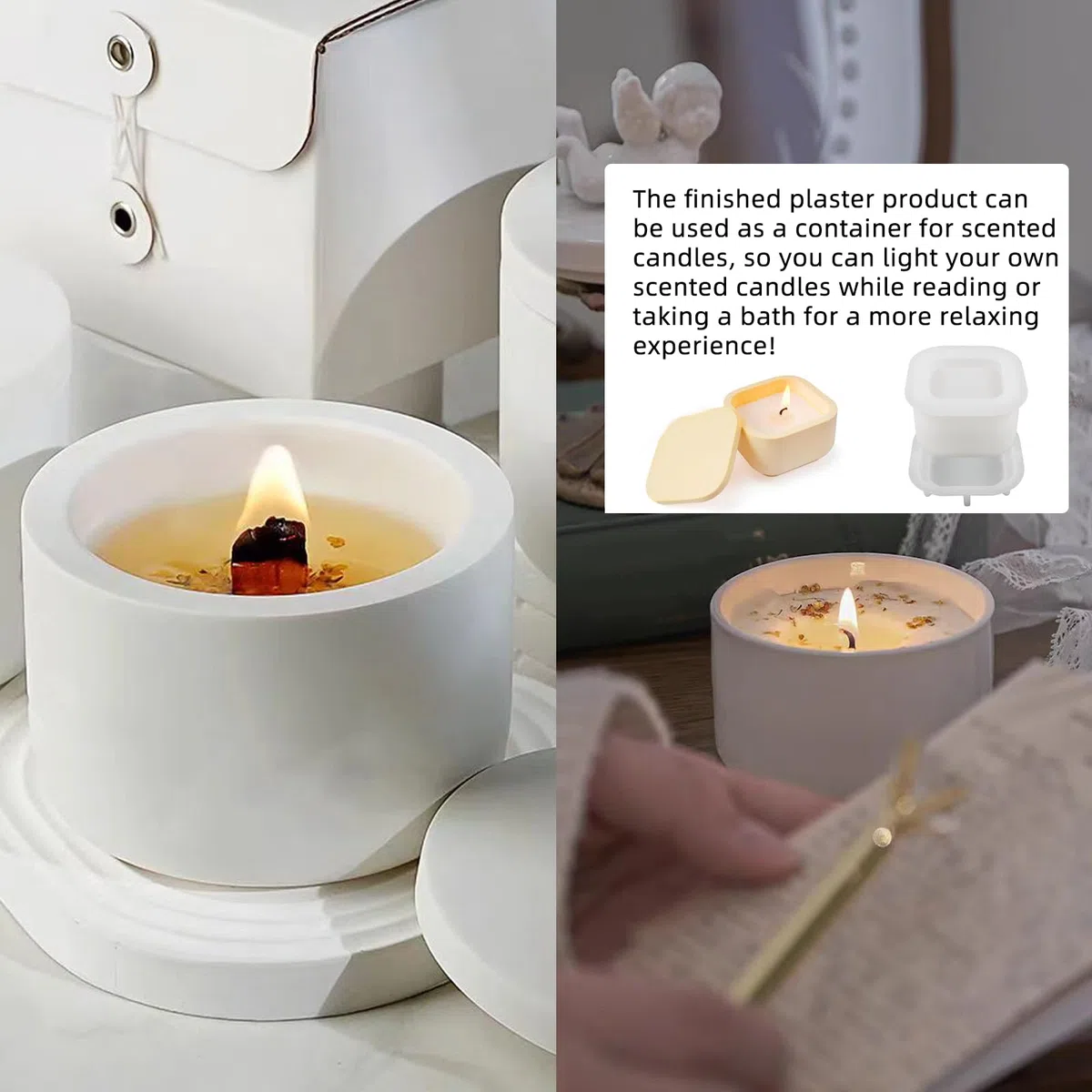 Stampi in Silicone per Resina,2 Pezzi Stampo in Silicone per Candele,Stampo in Resina da Colata DIY per i Lavori di Bricolage