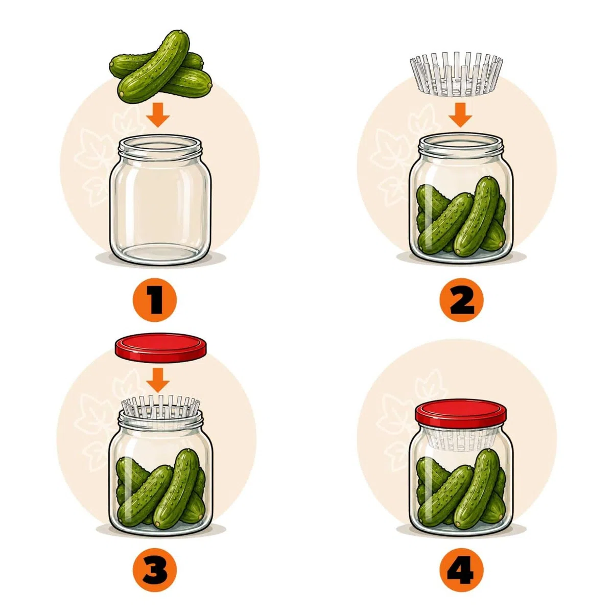 KADAX Pesi di Fermentazione – Set da 12 | Accessorio fi 82 mm con Rete per Barattoli TO82 | Inserto Plastica per Crauti, Kimchi & Cetriolini | senza BPA