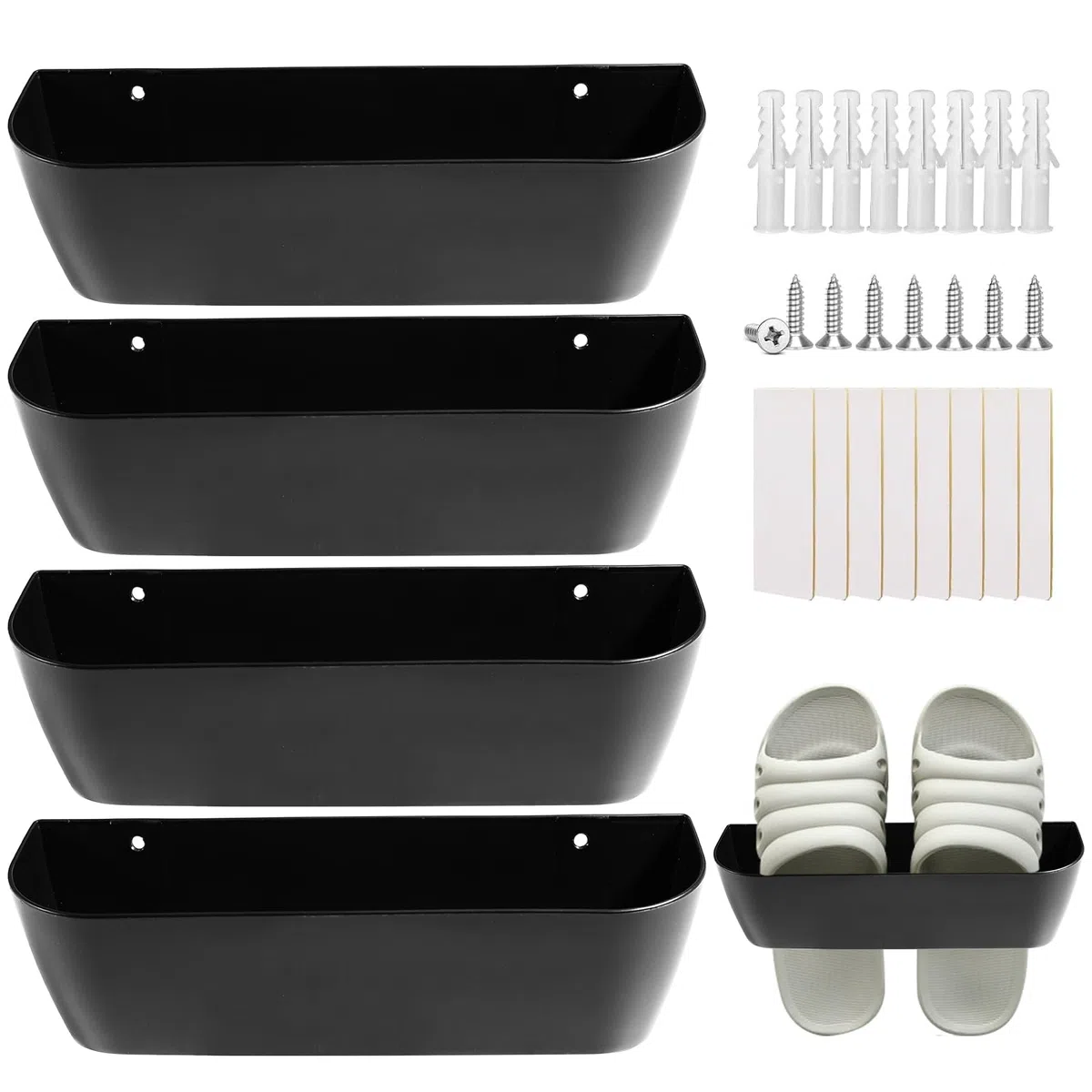 Soportes para Za de Pared, 4pcs Zapateros para Autocaravana, Organizador de Za, Camping, Montaje en Pared, Zapatero para Puerta, para Caravana, Camping, Baño, Salón, Puerta