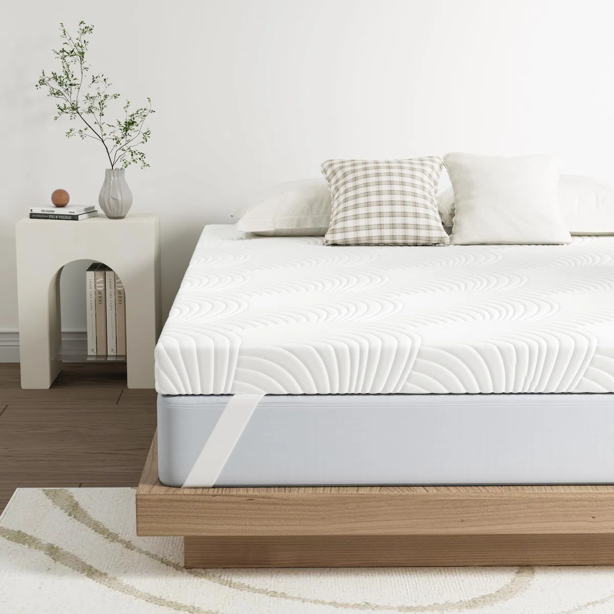 Topper 180x200, Altezza 7,5 cm Schiuma ad Alta Densità per Alleviare la Pressione, Rigido, Topper con Rivestimento Rimovibile e Lavabile, Confortevole e Traspirante, Durezza H4