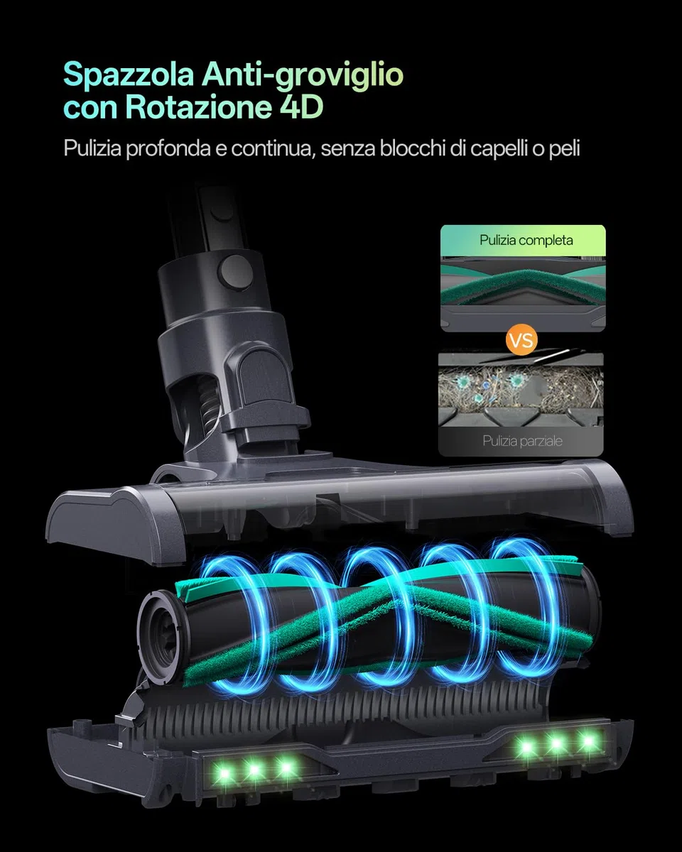 Vexilar Aspirapolvere Senza Fili Potente 65000Pa/ 60Min, V15Max Aspirapolvere Lavapavimenti,Antigroviglio,Ultraleggero,Scopa Elettrica Senza Fili Aspirapolvere Senza Sacco per Pavimenti/Tappeti,Nero