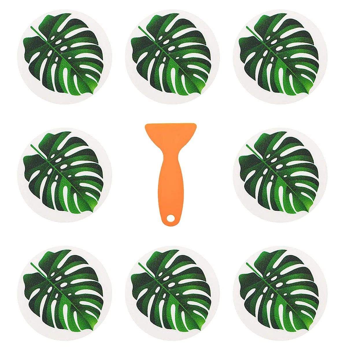 8 Pezzi Adesivi Rotondi per Vasca da Bagno, Adesivi Antiscivolo Vasca Bagno, Diametro 15 cm, con Raschietto, per Vasche Bagno, Bagni