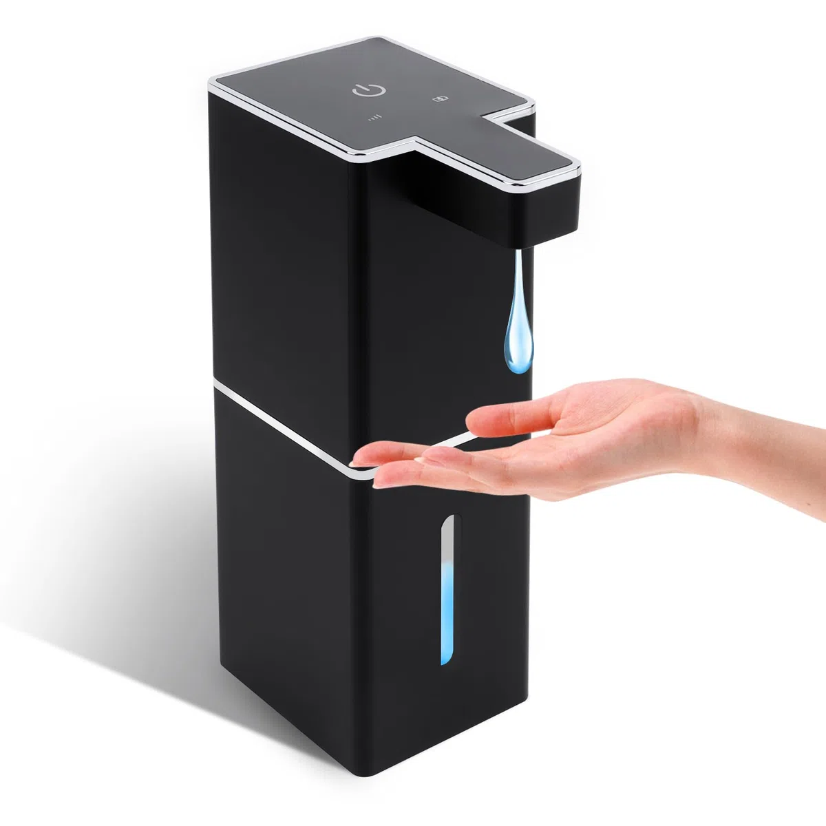 MXTIMWAN Dosatore Schiuma da Parete 380ml, IPX5 Automatico 4 Livelli Regolabili Sensore Infrarossi, Adatto per Cucina e Bagno