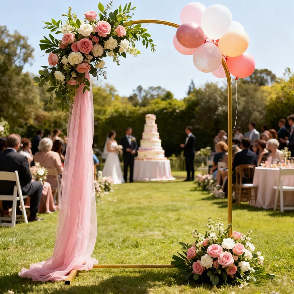 Arco per Matrimonio, 1 x 2 m Supporto per Arco di Palloncini per Matrimoni, Supporto per Arco di Matrimonio, in Metallo, per Feste di Compleanno, Cerimonie, Baby Shower, Lauree, Decorazioni