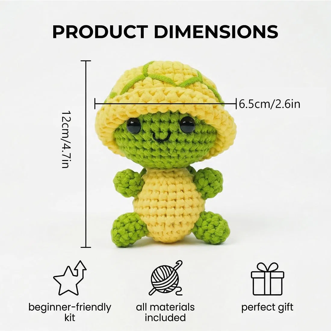 Kit Uncinetto Principianti,Crochet Kit Amigurum,Uncinetto Set Completo per Animali (con istruzioni),per adulti e bambini che Stanno Imparando l'uncinetto-Tartaruga