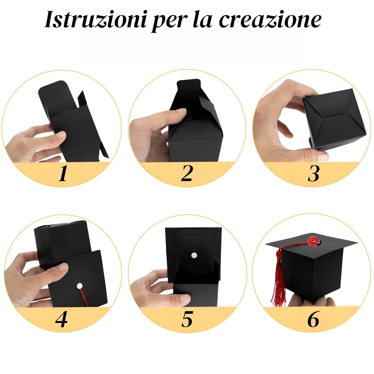 Scatole Bomboniere Laurea con Nappe Rosse - Decorazione Elegante per Cerimonie e Feste di Laurea - Scatole Portaconfetti in Carta (50pz)