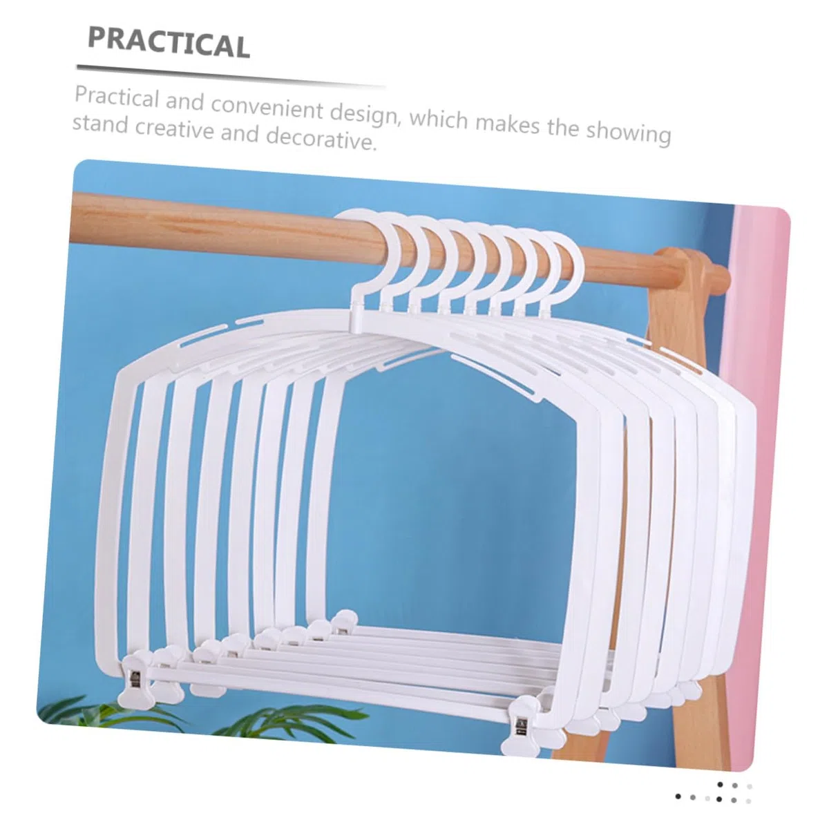 Levemolo Set 5 Appendiabiti per Costumi da Bagno e Bikini in Plastica Bianca, Organizzatore Salvaspazio per Esposizione e Conservazione, Ganci Resistenti per Armadio Donna