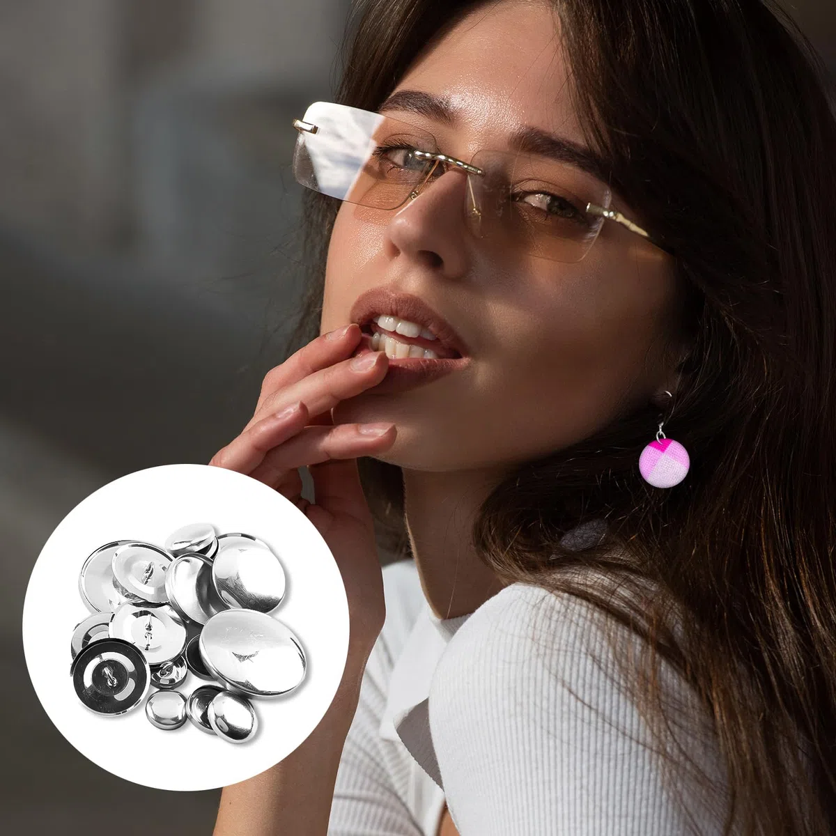 100pz Copribottoni, Kit Copribottoni con Strumento Bottoni in Tessuto Fai Da Te in 5 Dimensioni Kit Bottoni Rivestiti in Tessuto per Creare i Tuoi Bottoni per Gli Amanti del Fai Da Te Artigianale