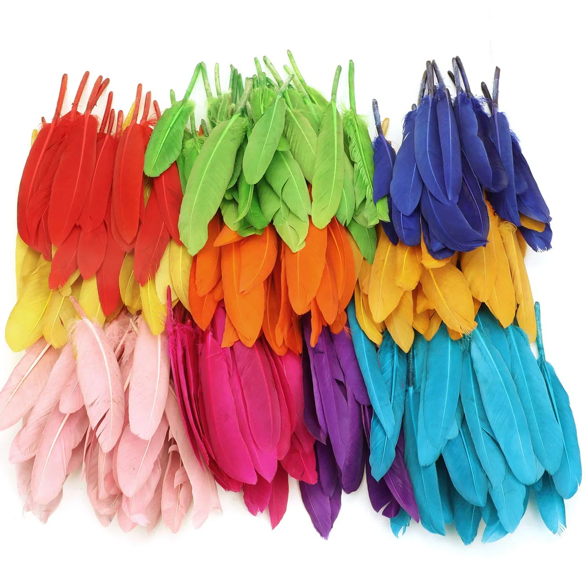 MWOOT 240 Pezzi Piume Colorate, Piume Decorative sicuri e Non tossici e Non sbiadiscono per Creazioni Fai da Te