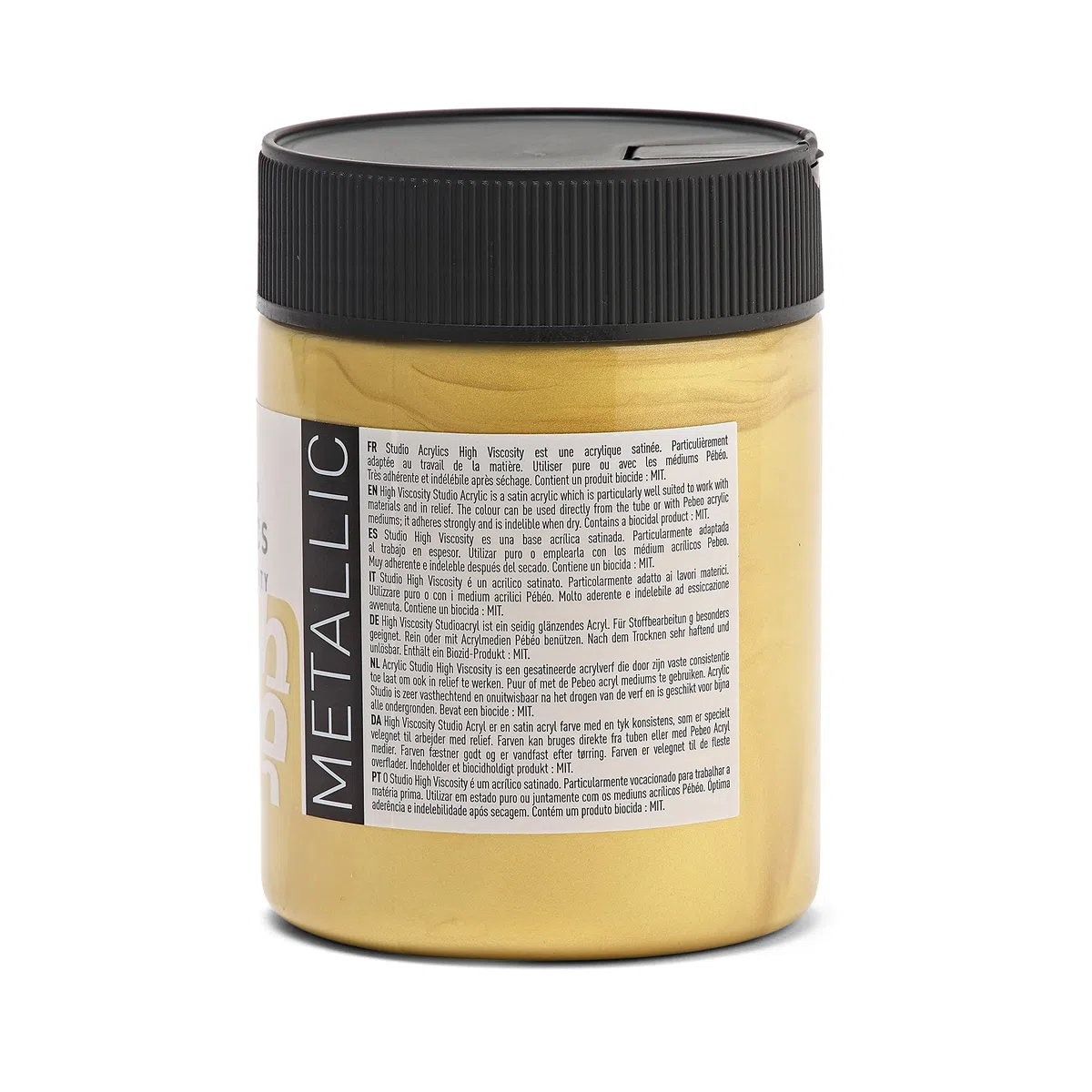 Pébéo - Acrilico Fine Studio Acrilici - Oro - Vernice Acrilico Metallo Acrilico - Oro 500 ml