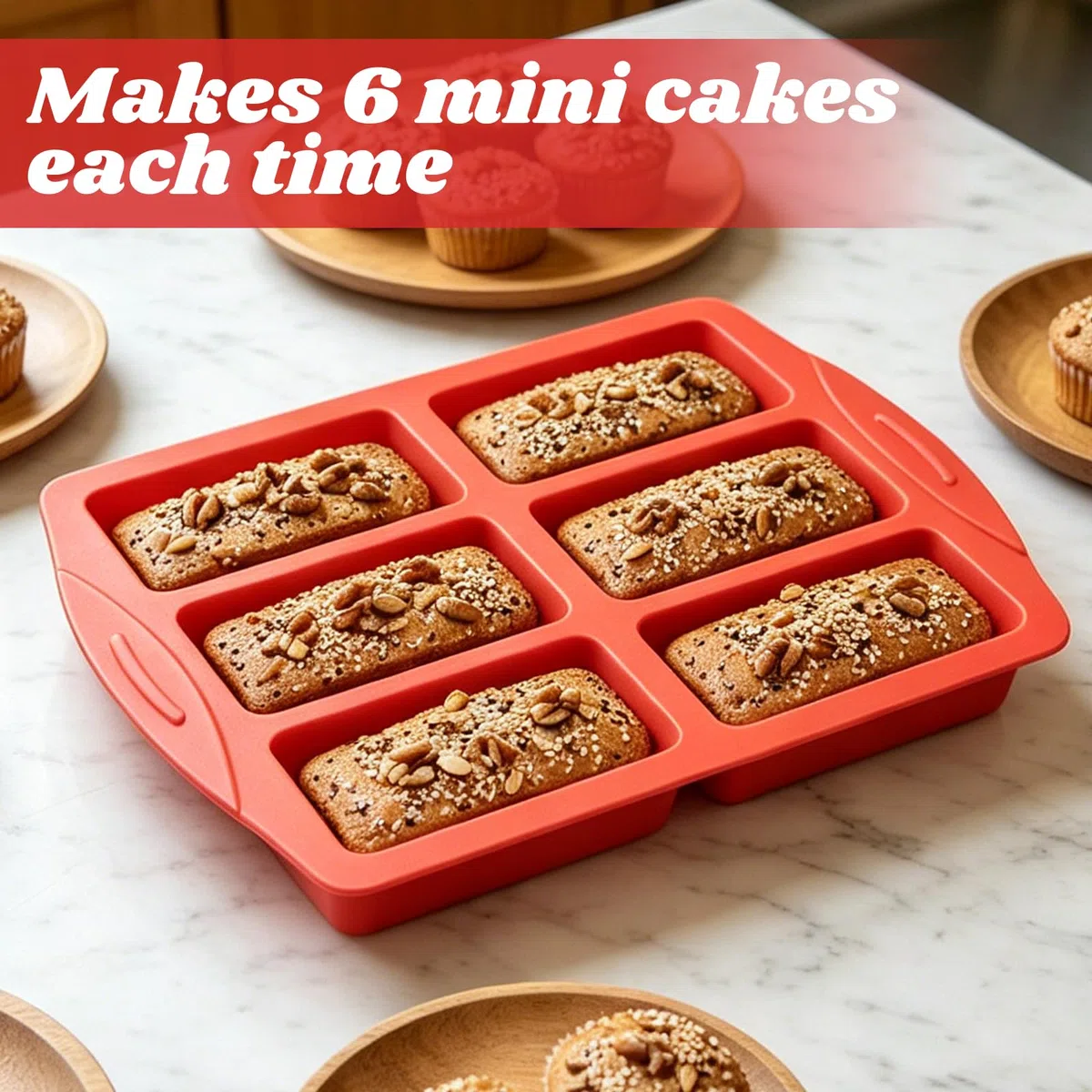 Set di 2 mini stampi in silicone per pane, toast, brownie, mais, cheesecake